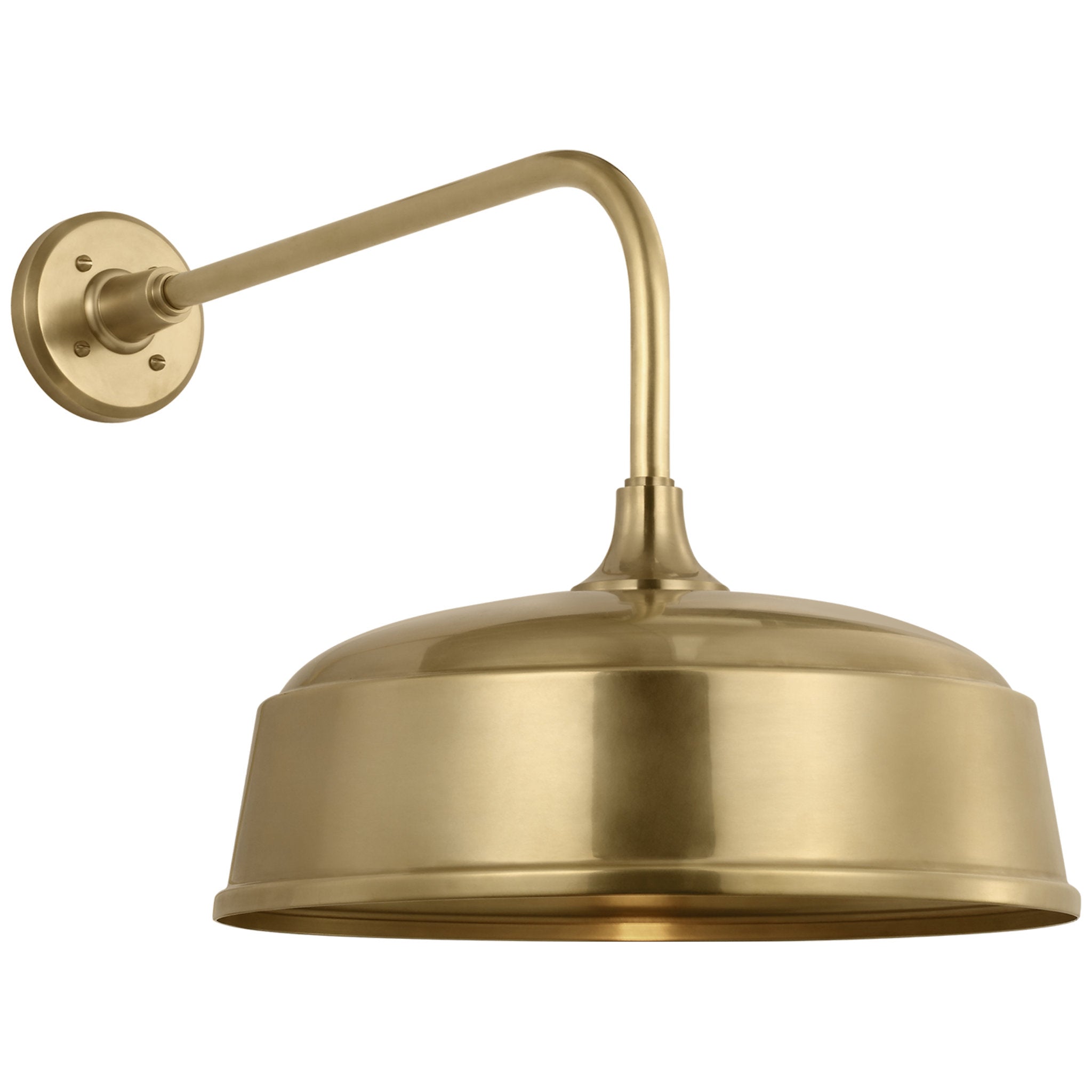 Thomas O'Brien Academy 20" Rex Barn Light in Hand-Rubbed Antique Brass with 16" Rockhouse Shade Outdoor Lighting W16" x H17"