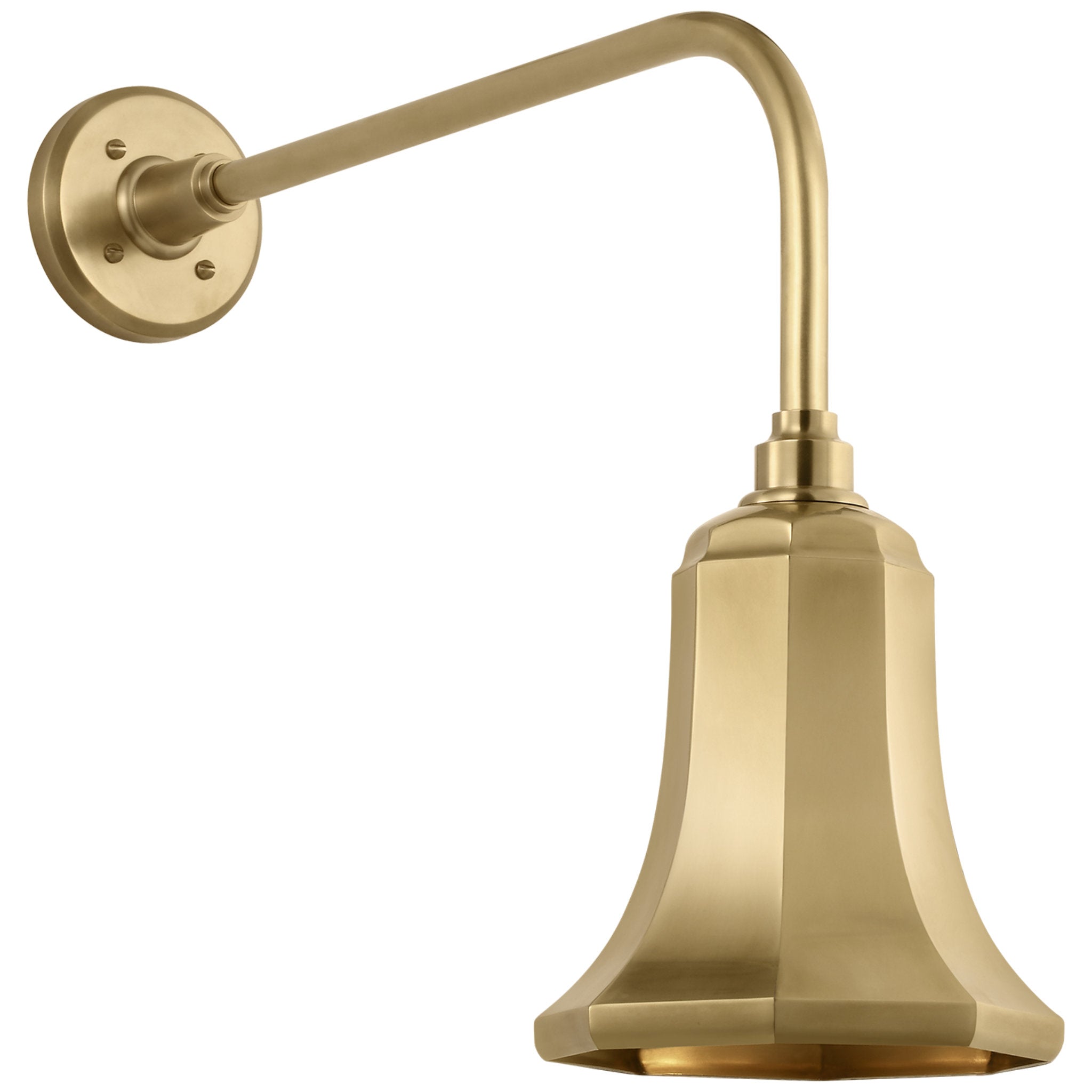 Thomas O'Brien Academy 20" Rex Barn Light in Hand-Rubbed Antique Brass with 7.5" Savannah Shade Outdoor Lighting W7.5" x H19"