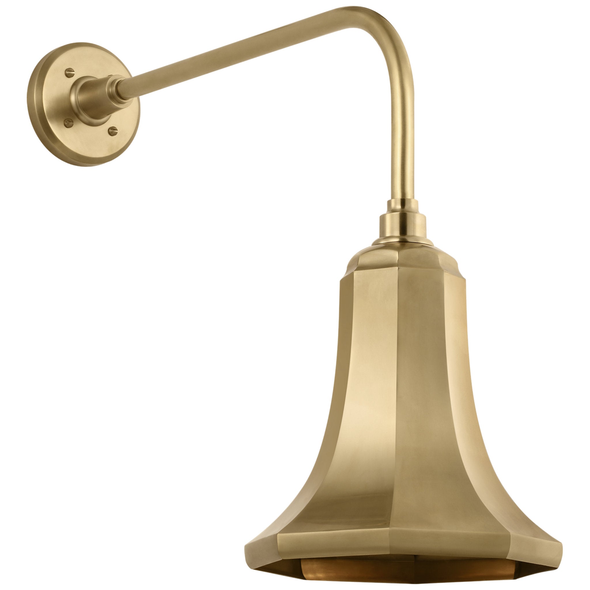 Thomas O'Brien Academy 20" Rex Barn Light in Hand-Rubbed Antique Brass with 9.25" Savannah Shade Outdoor Lighting W9.25" x H20.75"