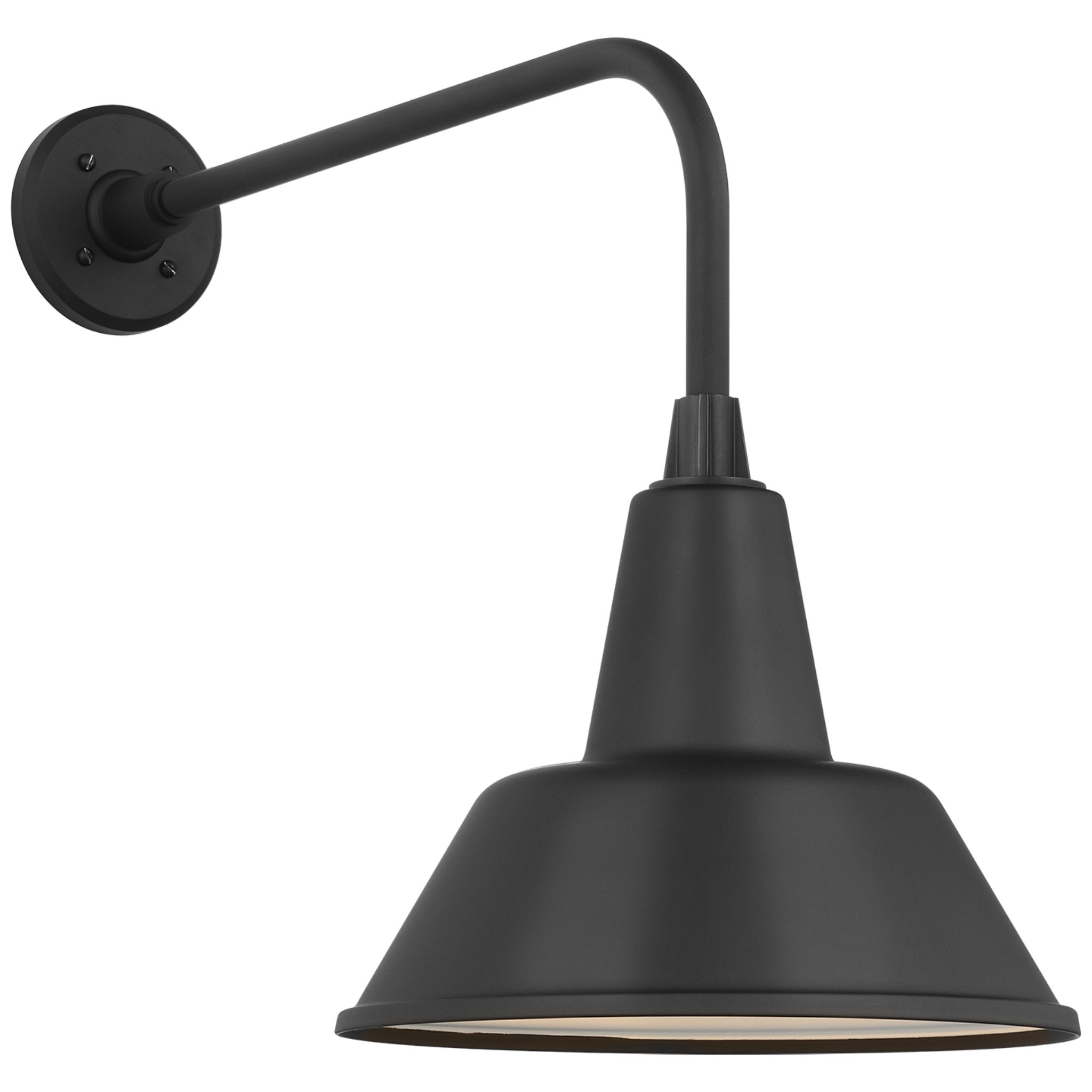 Thomas O'Brien Academy 20" Rex Barn Light in Matte Black with 12.5" Bowers Shade Outdoor Lighting W12.5" x H19.5"