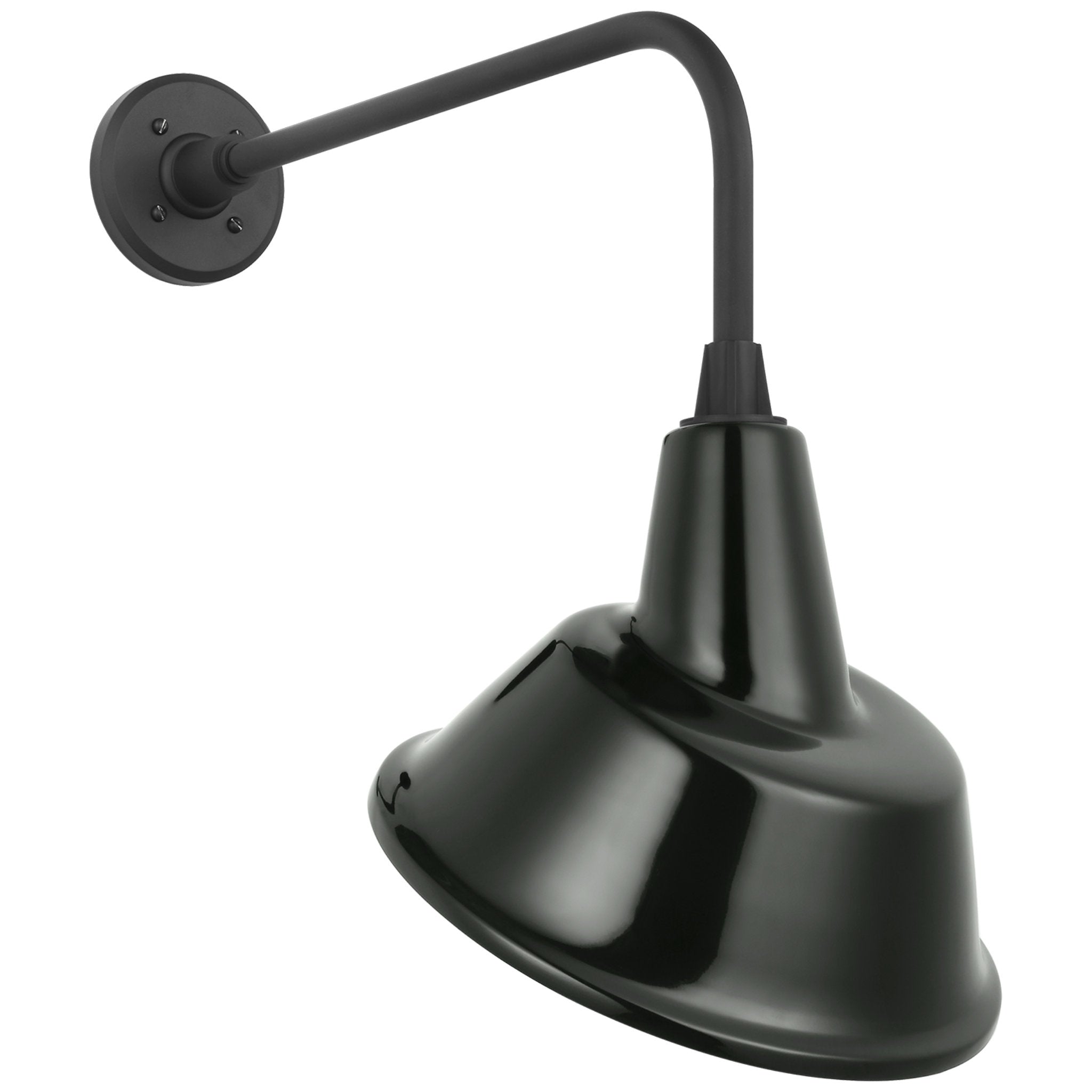 Thomas O'Brien Academy 20" Rex Barn Light in Matte Black with 12.5" Green Tilted Bowers Shade Outdoor Lighting W12.5" x H22.5"