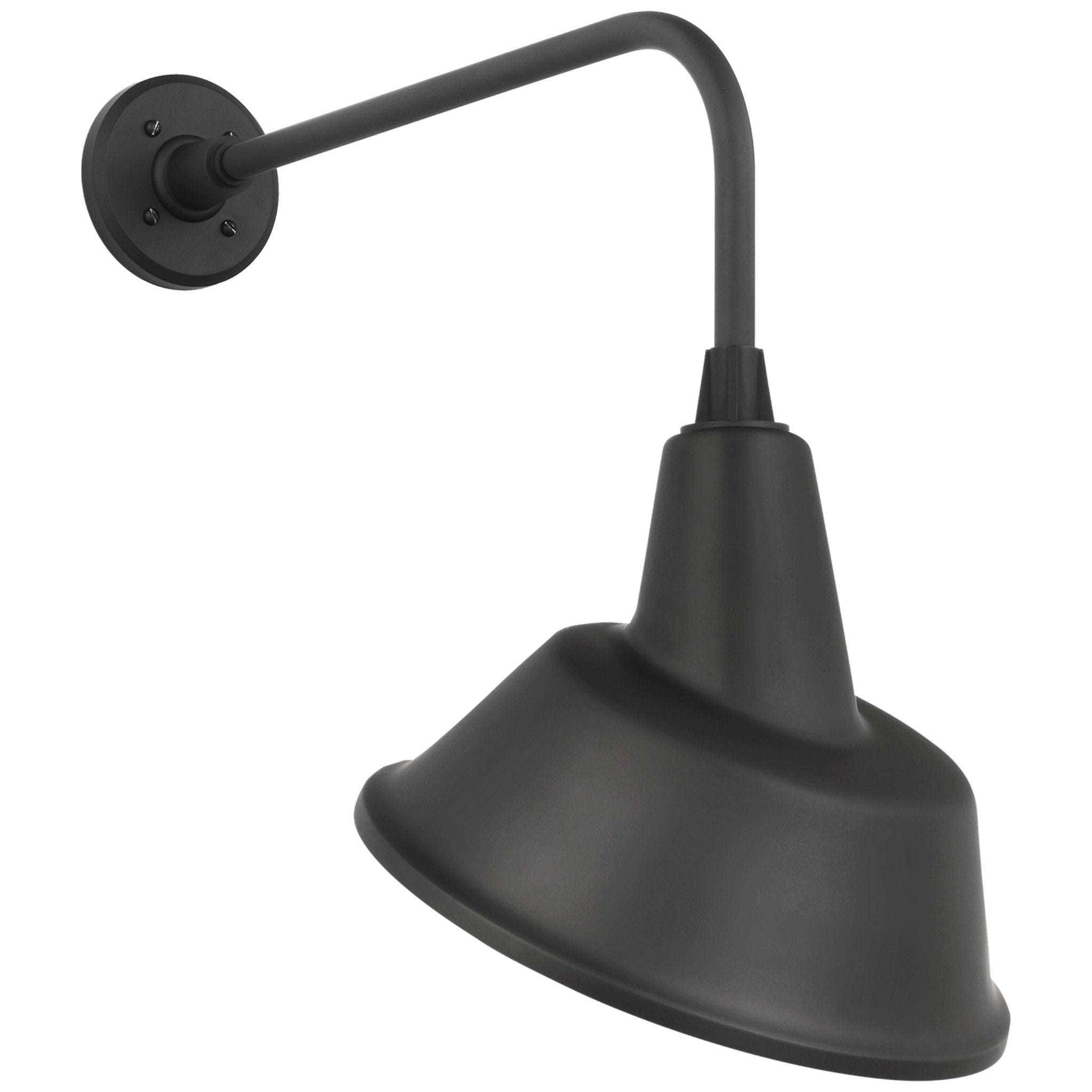 Thomas O'Brien Academy 20" Rex Barn Light in Matte Black with 12.5" Tilted Bowers Shade Outdoor Lighting W12.5" x H22.5"