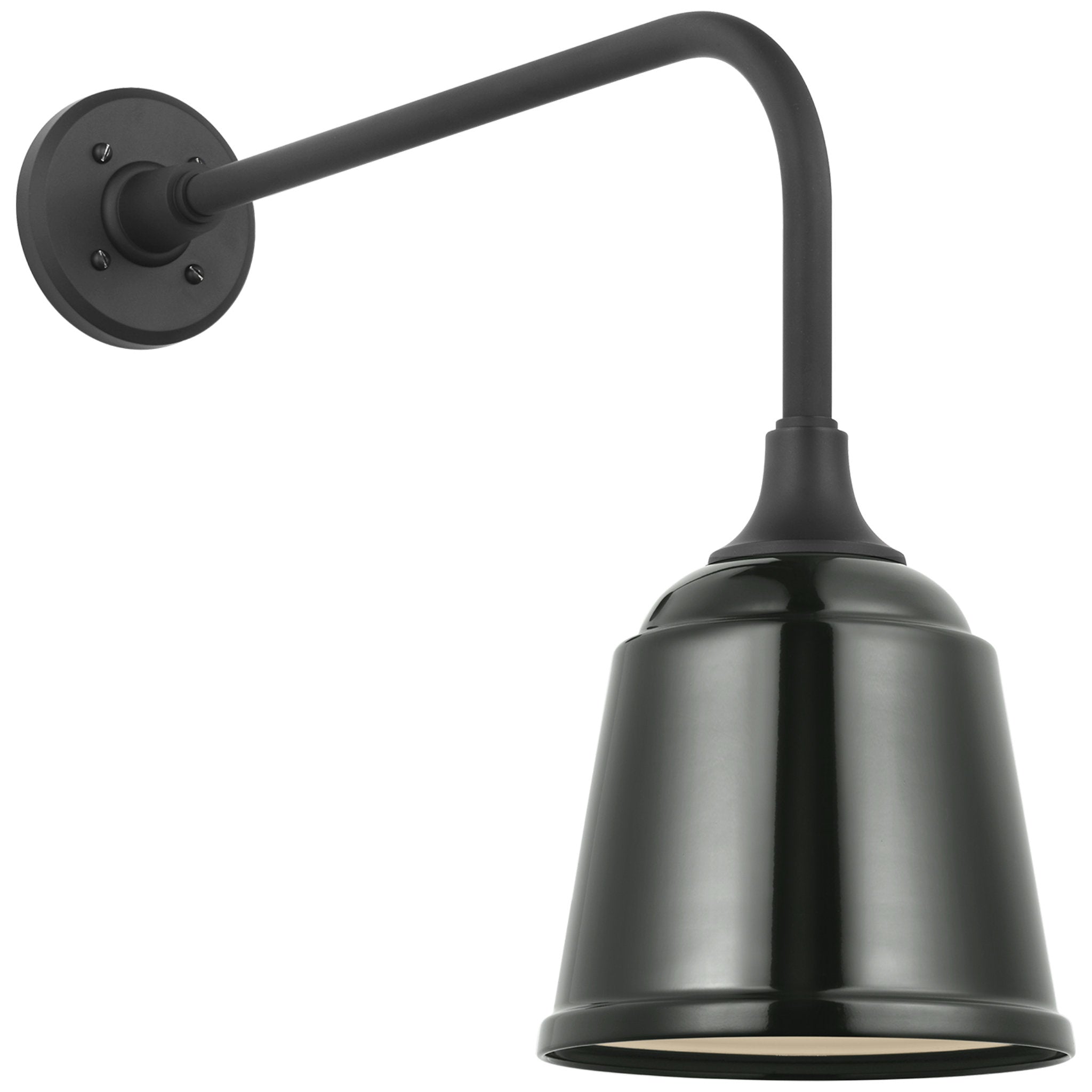 Thomas O'Brien Academy 20" Rex Barn Light in Matte Black with 8" Green Rockhouse Shade Outdoor Lighting W8" x H18.5"