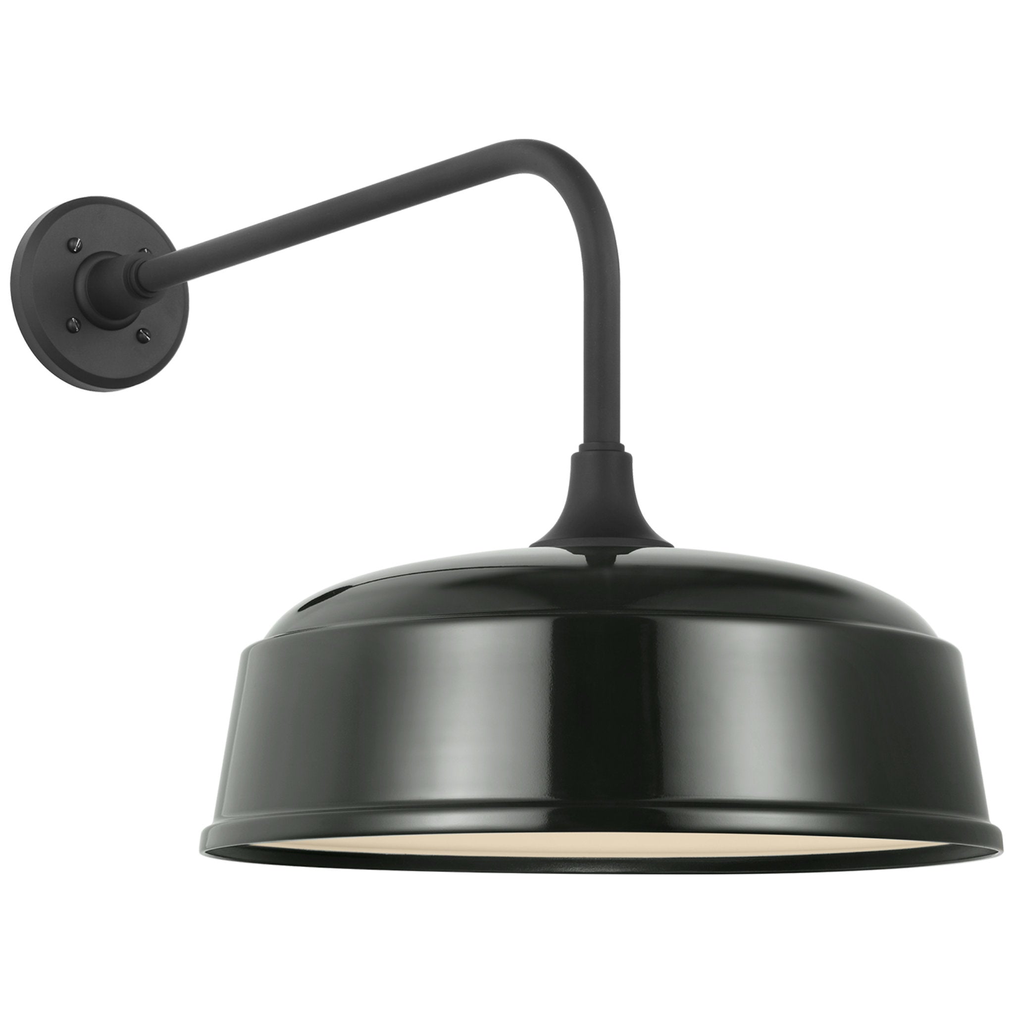 Thomas O'Brien Academy 20" Rex Barn Light in Matte Black with 16" Green Rockhouse Shade Outdoor Lighting W16" x H17"