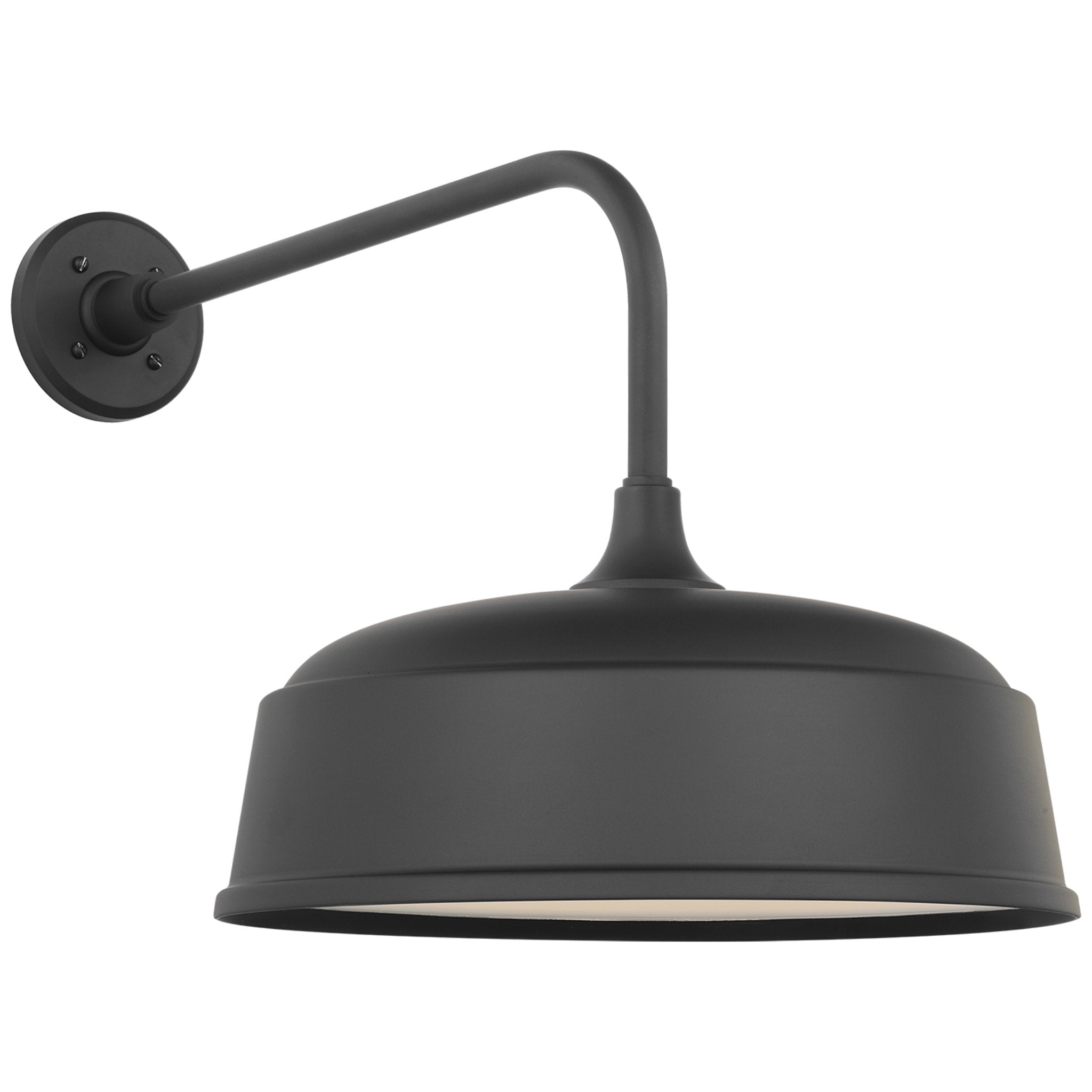 Thomas O'Brien Academy 20" Rex Barn Light in Matte Black with 16" Rockhouse Shade Outdoor Lighting W16" x H17"