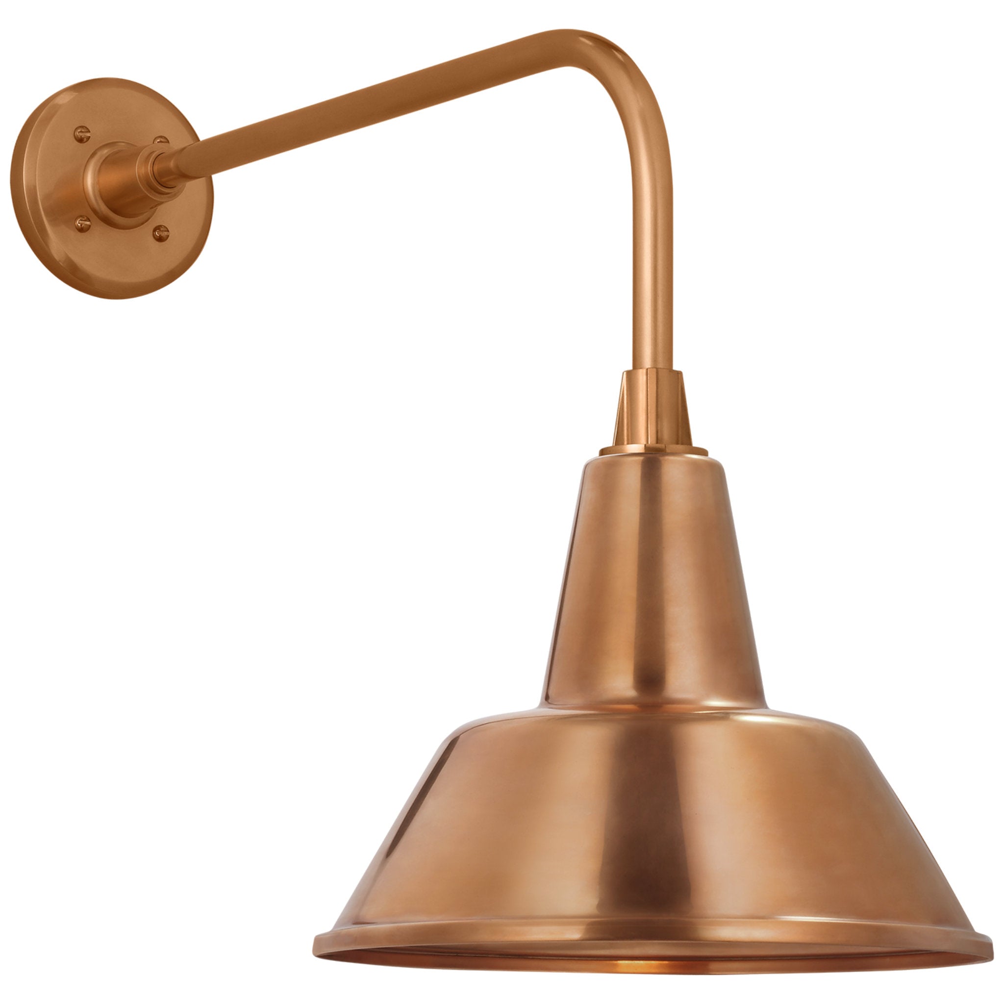 Thomas O'Brien Academy 20" Rex Barn Light in Soft Copper with 12.5" Bowers Shade Outdoor Lighting W12.5" x H19.5"