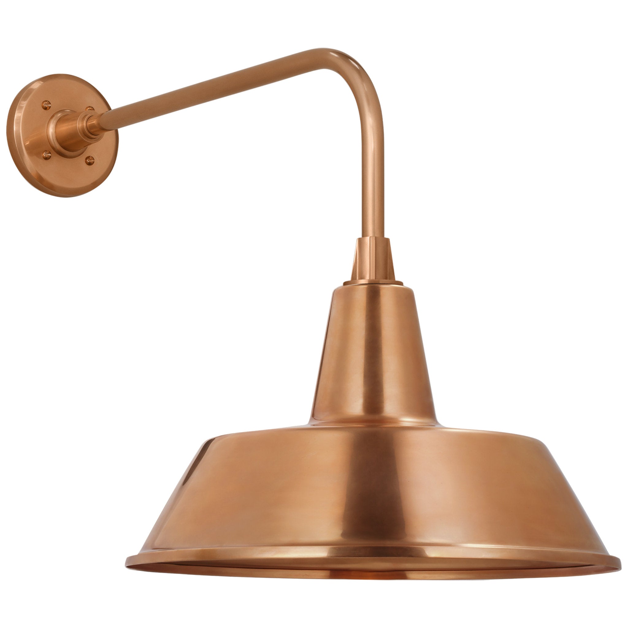 Thomas O'Brien Academy 20" Rex Barn Light in Soft Copper with 16" Bowers Shade Outdoor Lighting W16" x H19.5"
