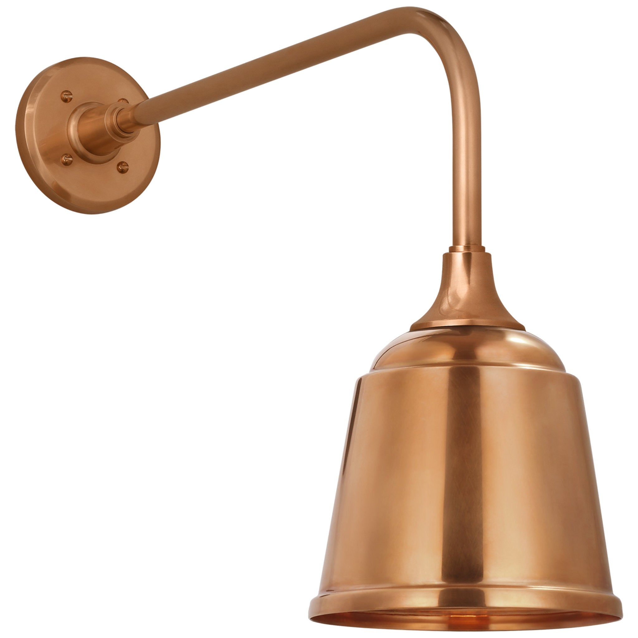Thomas O'Brien Academy 20" Rex Barn Light in Soft Copper with 8" Rockhouse Shade Outdoor Lighting W8" x H18.5"