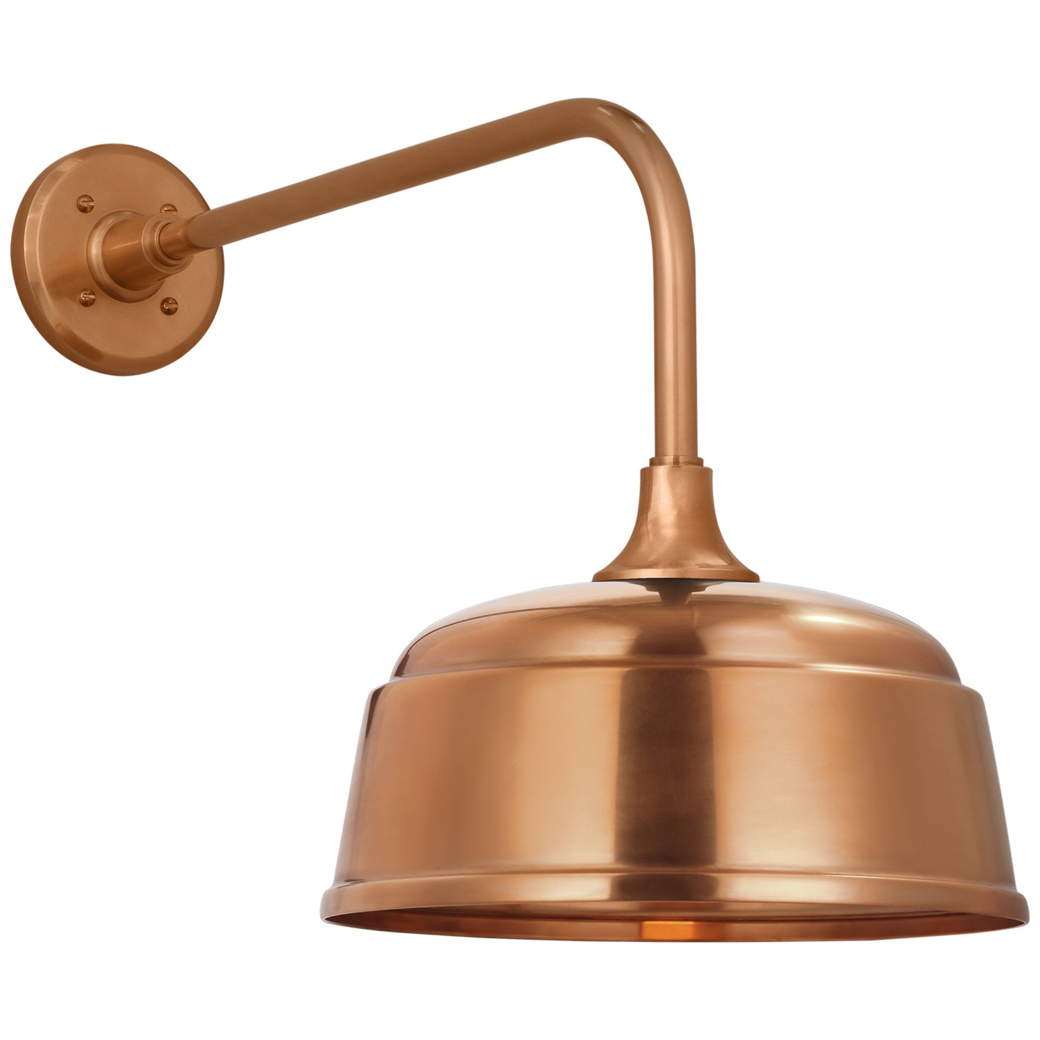 Thomas O'Brien Academy 20" Rex Barn Light in Soft Copper with 12.5" Rockhouse Shade Outdoor Lighting W12.5" x H17"