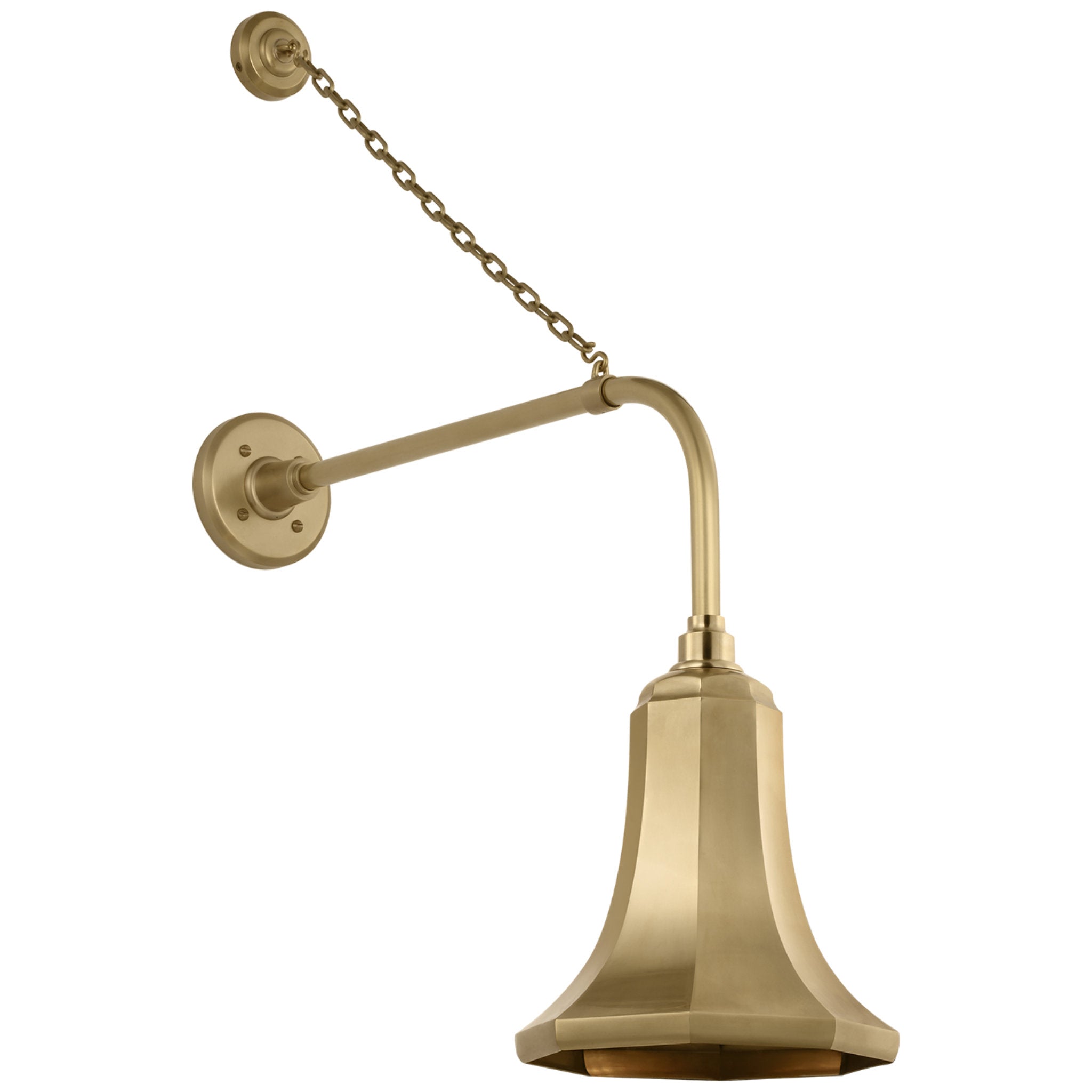 Thomas O'Brien Academy 20" Anchored Rex Barn Light in Hand-Rubbed Antique Brass with 9.25" Savannah Shade Outdoor Lighting W9.25" x H33.75"
