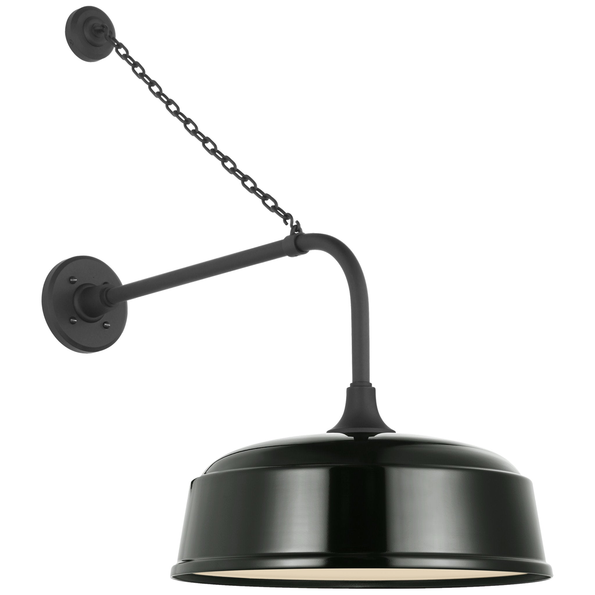 Thomas O'Brien Academy 20" Anchored Rex Barn Light in Matte Black with 16" Green Rockhouse Shade Outdoor Lighting W16" x H30"