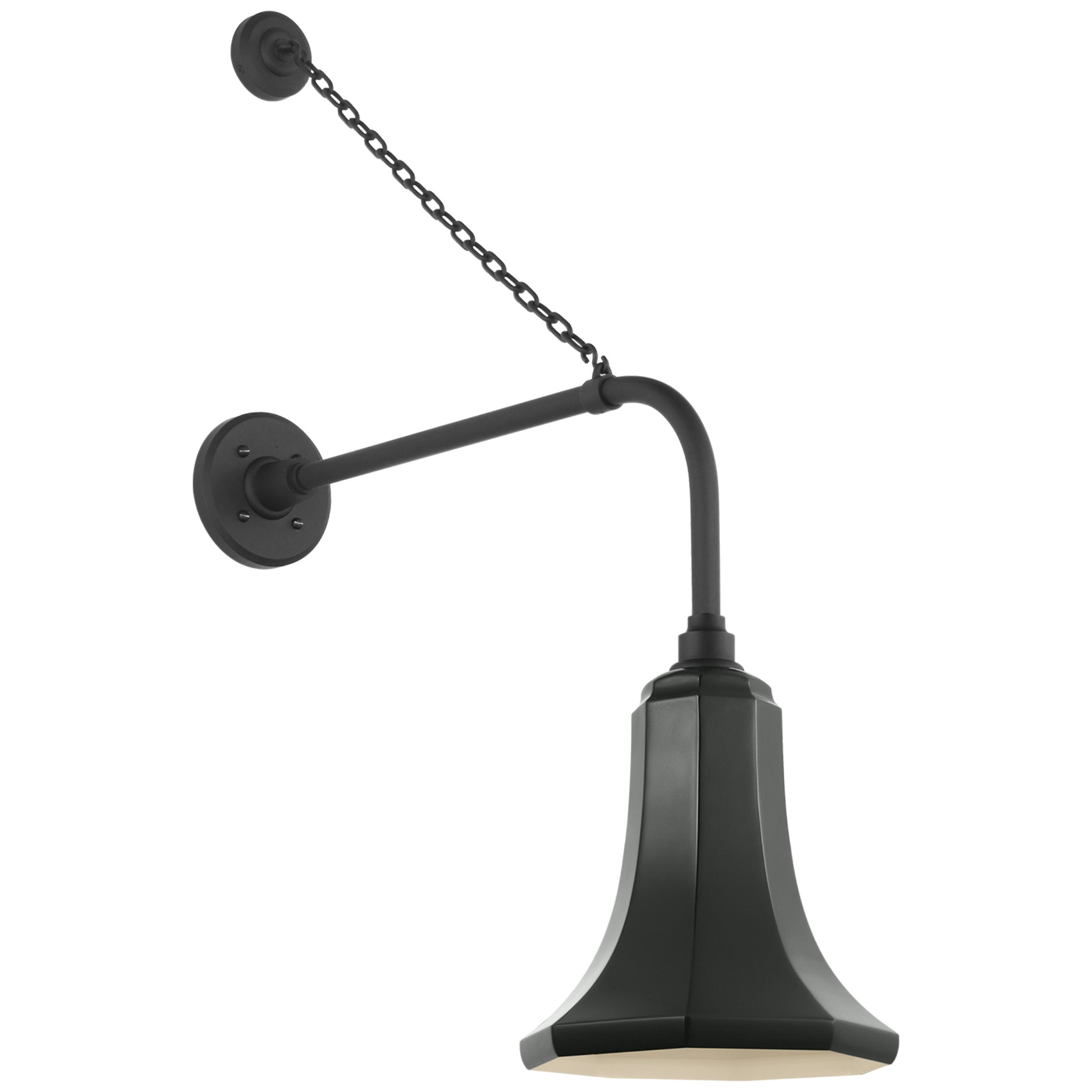 Thomas O'Brien Academy 20" Anchored Rex Barn Light in Matte Black with 9.25" Green Savannah Shade Outdoor Lighting W9.25" x H33.75"