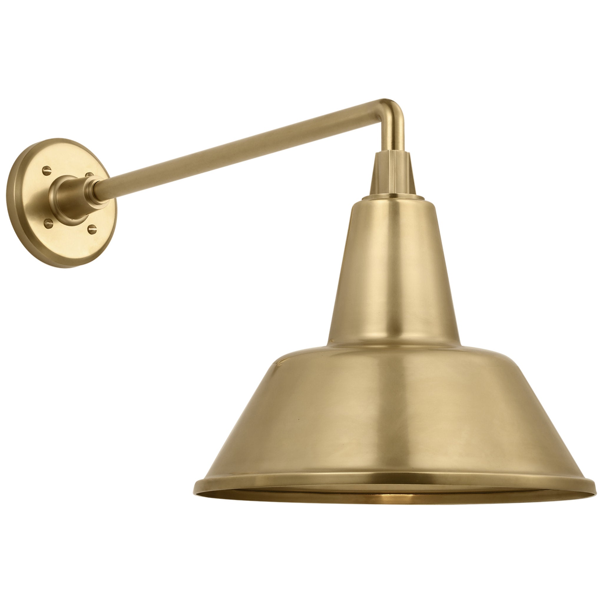 Thomas O'Brien Academy 17.5" Mack Barn Light in Hand-Rubbed Antique Brass with 12.5" Bowers Shade Outdoor Lighting W12.5" x H14.5"
