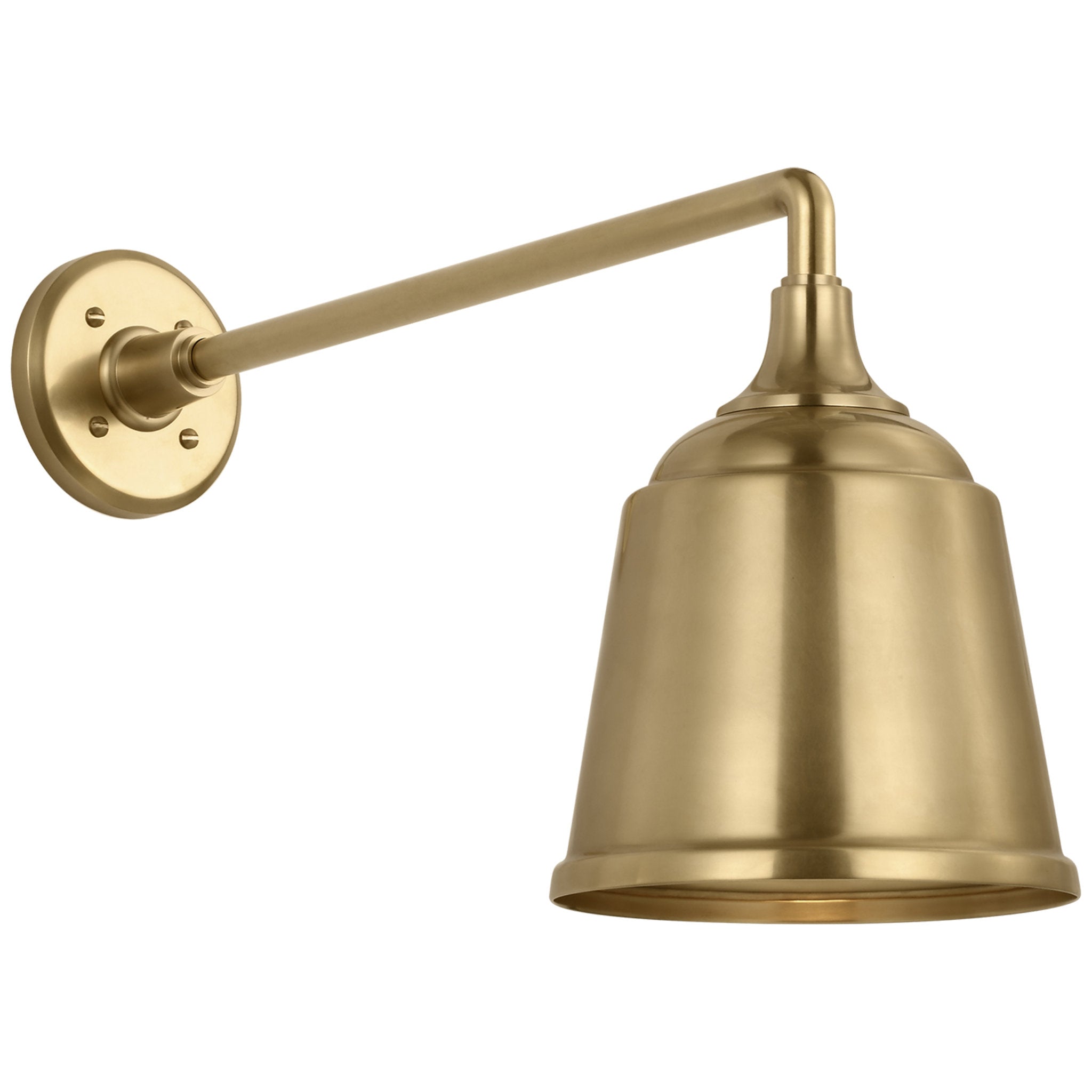 Thomas O'Brien Academy 17.5" Mack Barn Light in Hand-Rubbed Antique Brass with 8" Rockhouse Shade Outdoor Lighting W8" x H13.25"