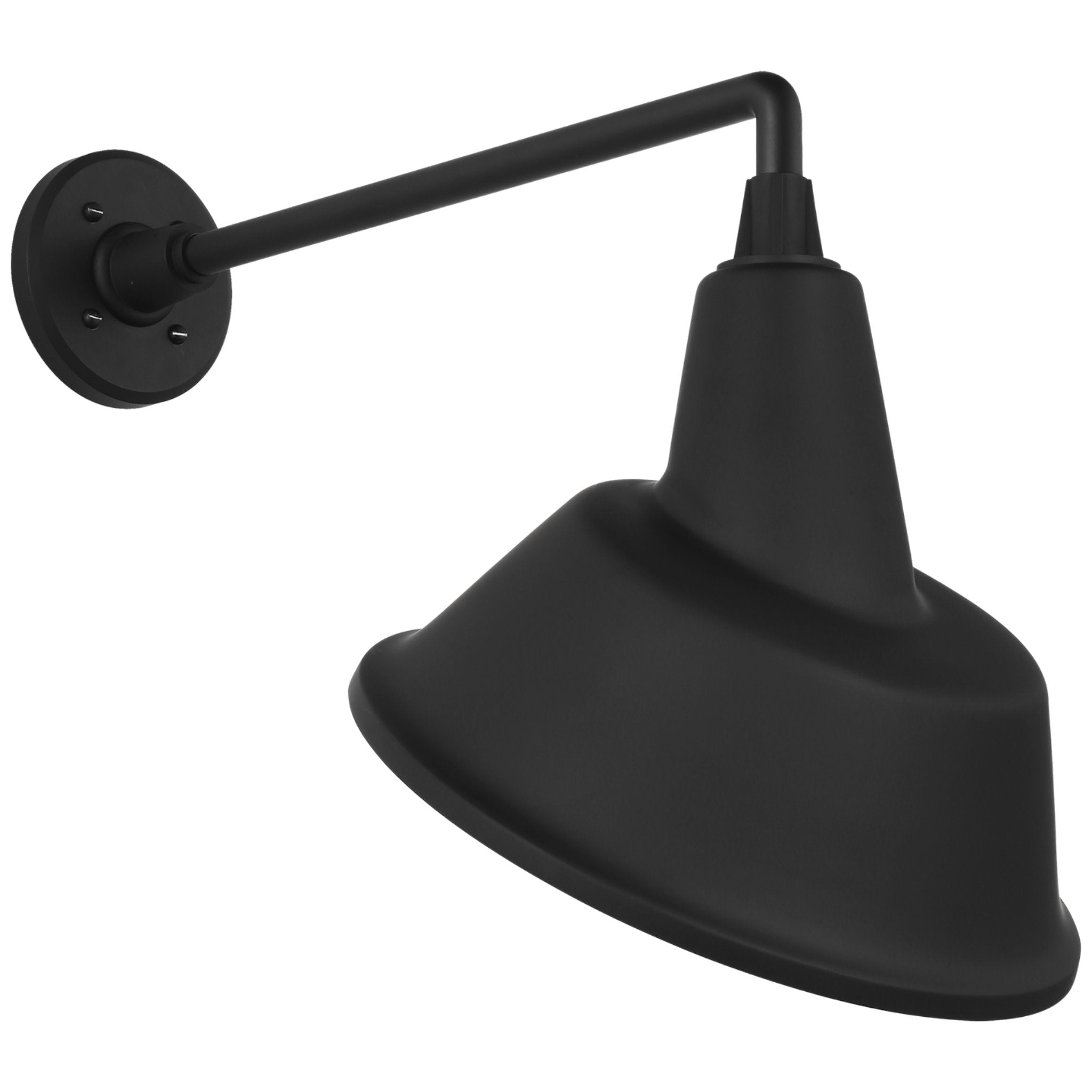Thomas O'Brien Academy 17.5" Mack Barn Light in Matte Black with 12.5" Tilted Bowers Shade Outdoor Lighting W12.5" x H17.5"