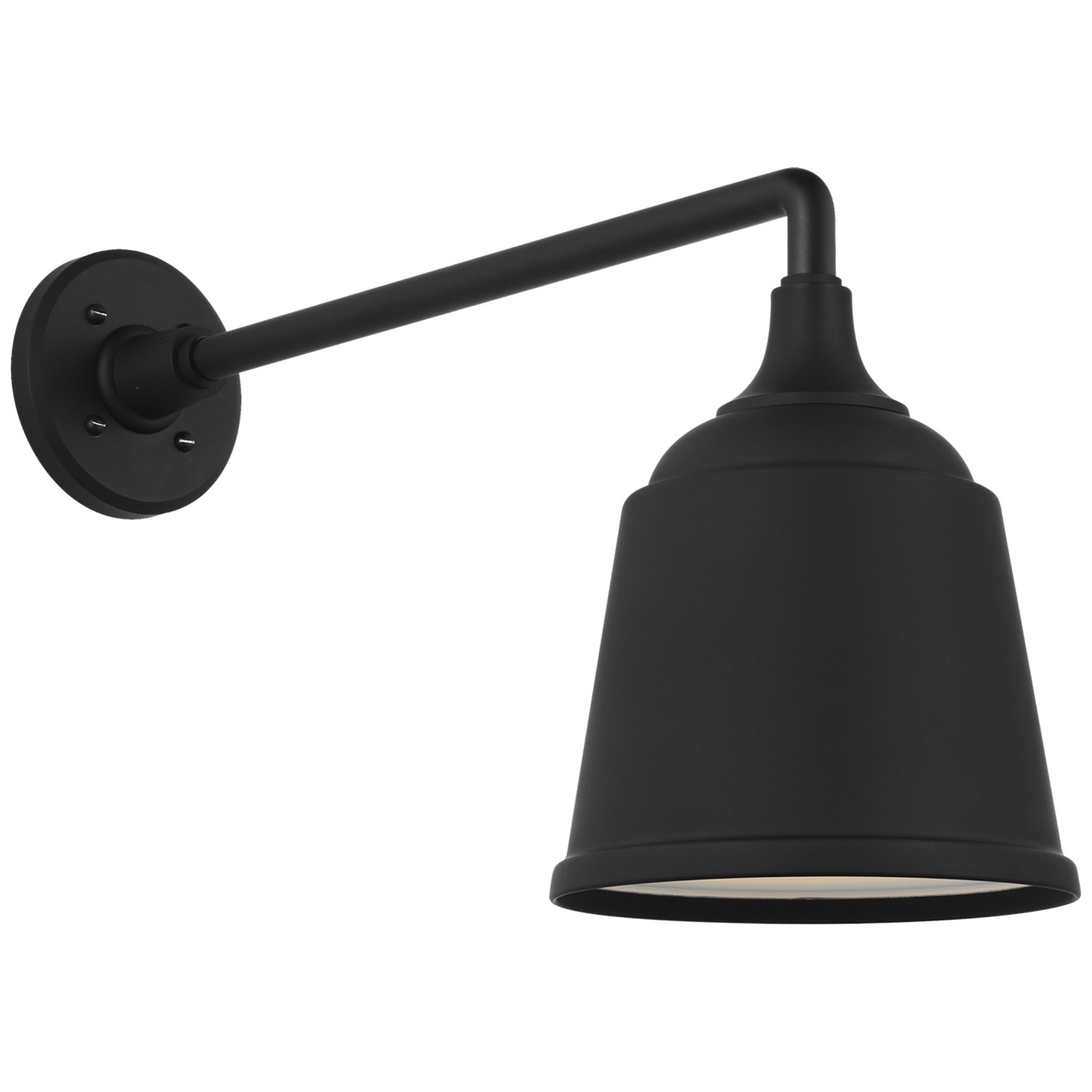 Thomas O'Brien Academy 17.5" Mack Barn Light in Matte Black with 8" Rockhouse Shade Outdoor Lighting W8" x H13.25"