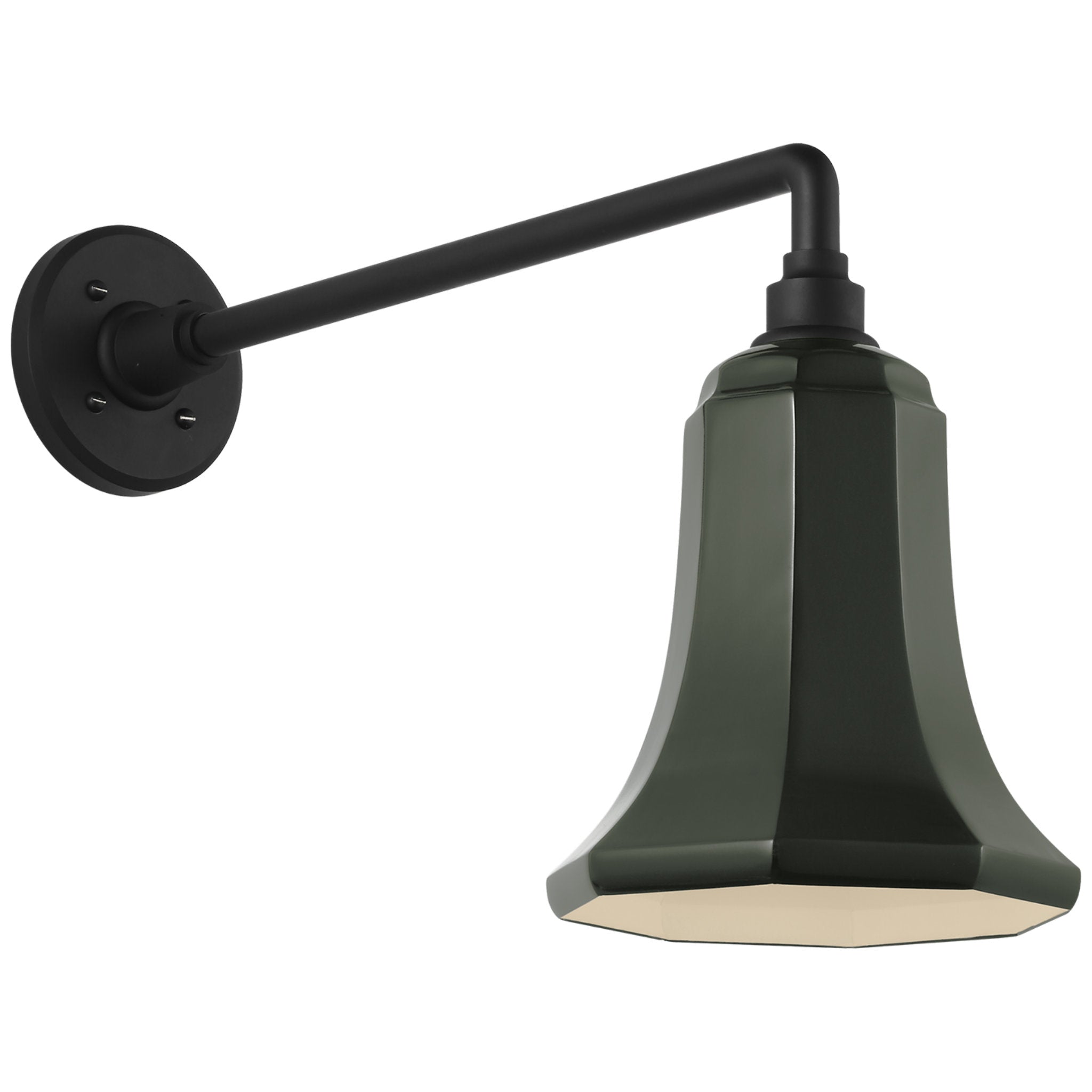 Thomas O'Brien Academy 17.5" Mack Barn Light in Matte Black with 7.5" Green Savannah Shade Outdoor Lighting W7.5" x H13.75"