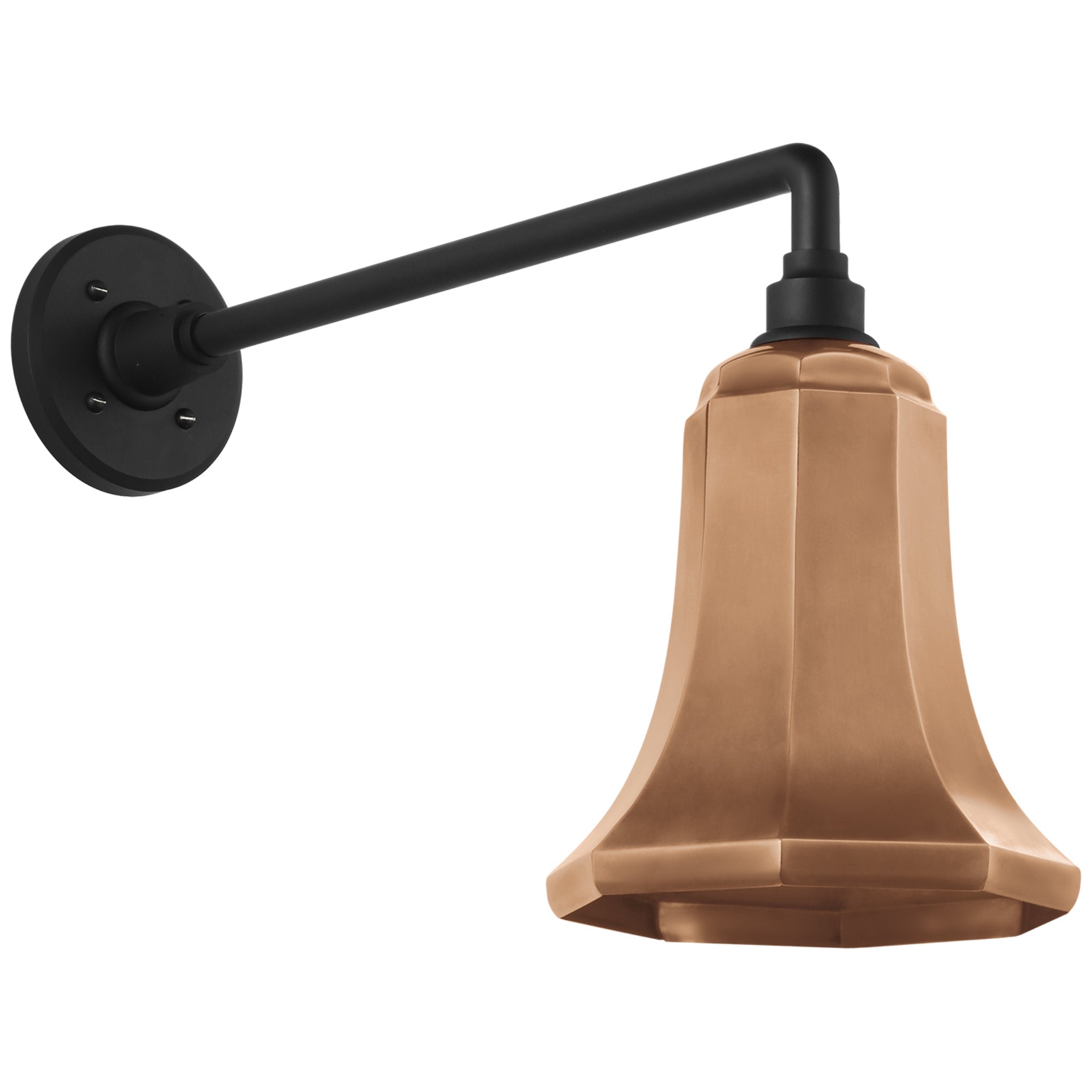 Thomas O'Brien Academy 17.5" Mack Barn Light in Matte Black with 7.5" Soft Copper Savannah Shade Outdoor Lighting W7.5" x H13.75"