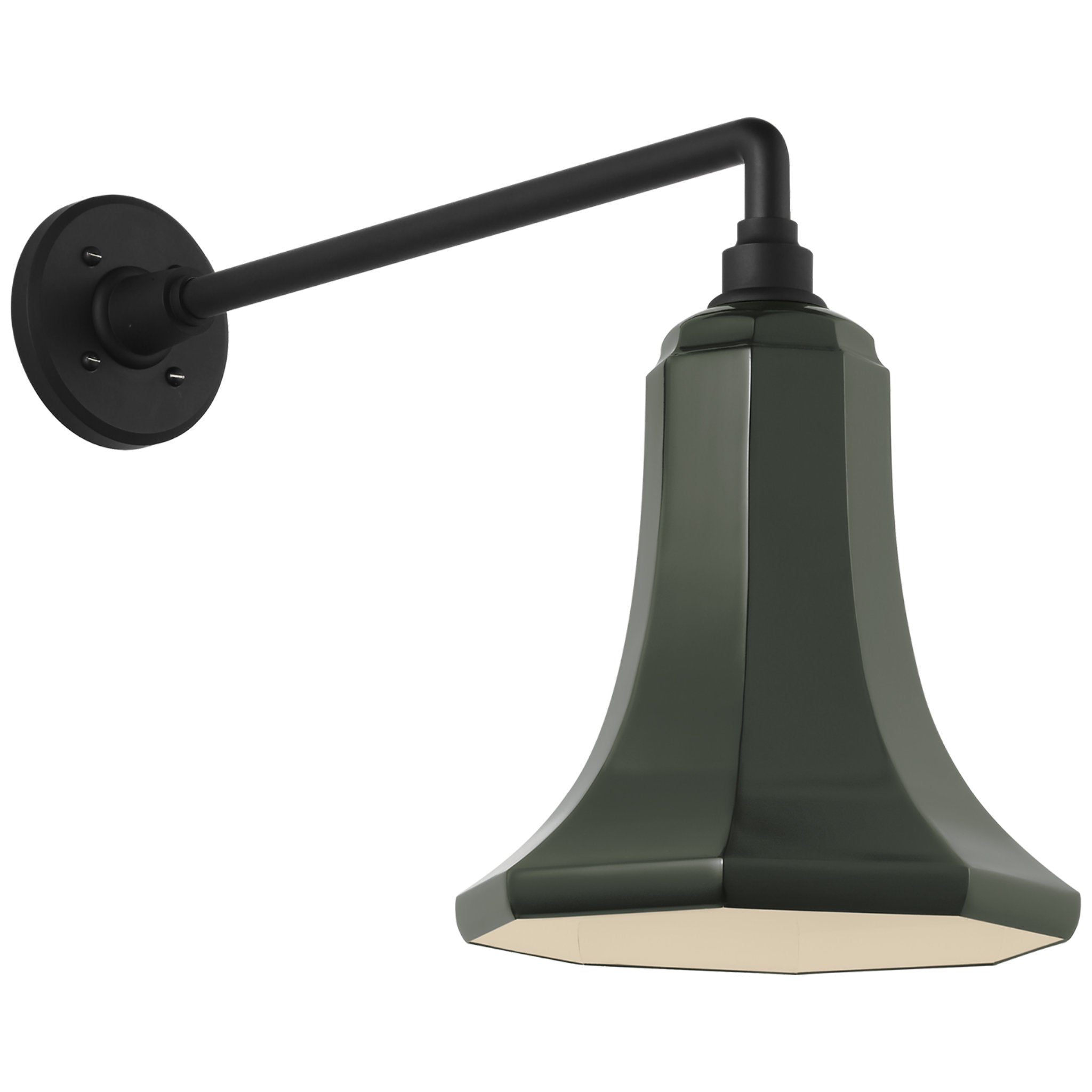 Thomas O'Brien Academy 17.5" Mack Barn Light in Matte Black with 9.25" Green Savannah Shade Outdoor Lighting W9.25" x H15.5"