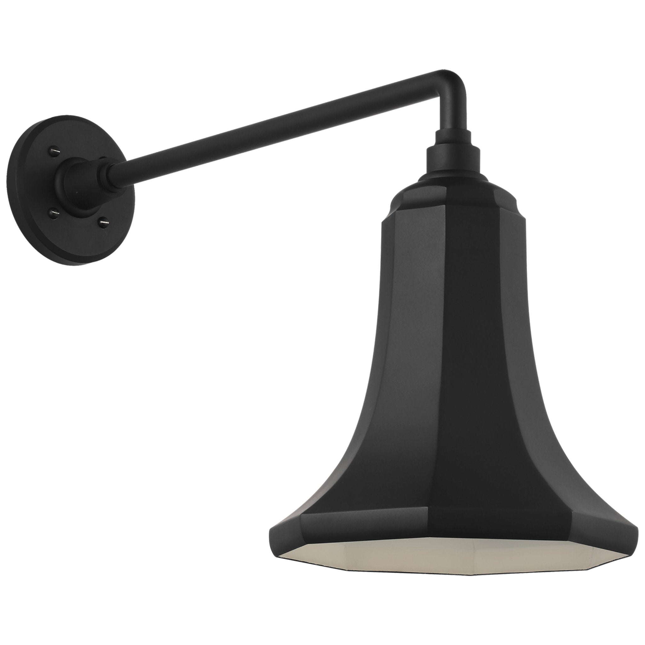Thomas O'Brien Academy 17.5" Mack Barn Light in Matte Black with 9.25" Savannah Shade Outdoor Lighting W9.25" x H15.5"