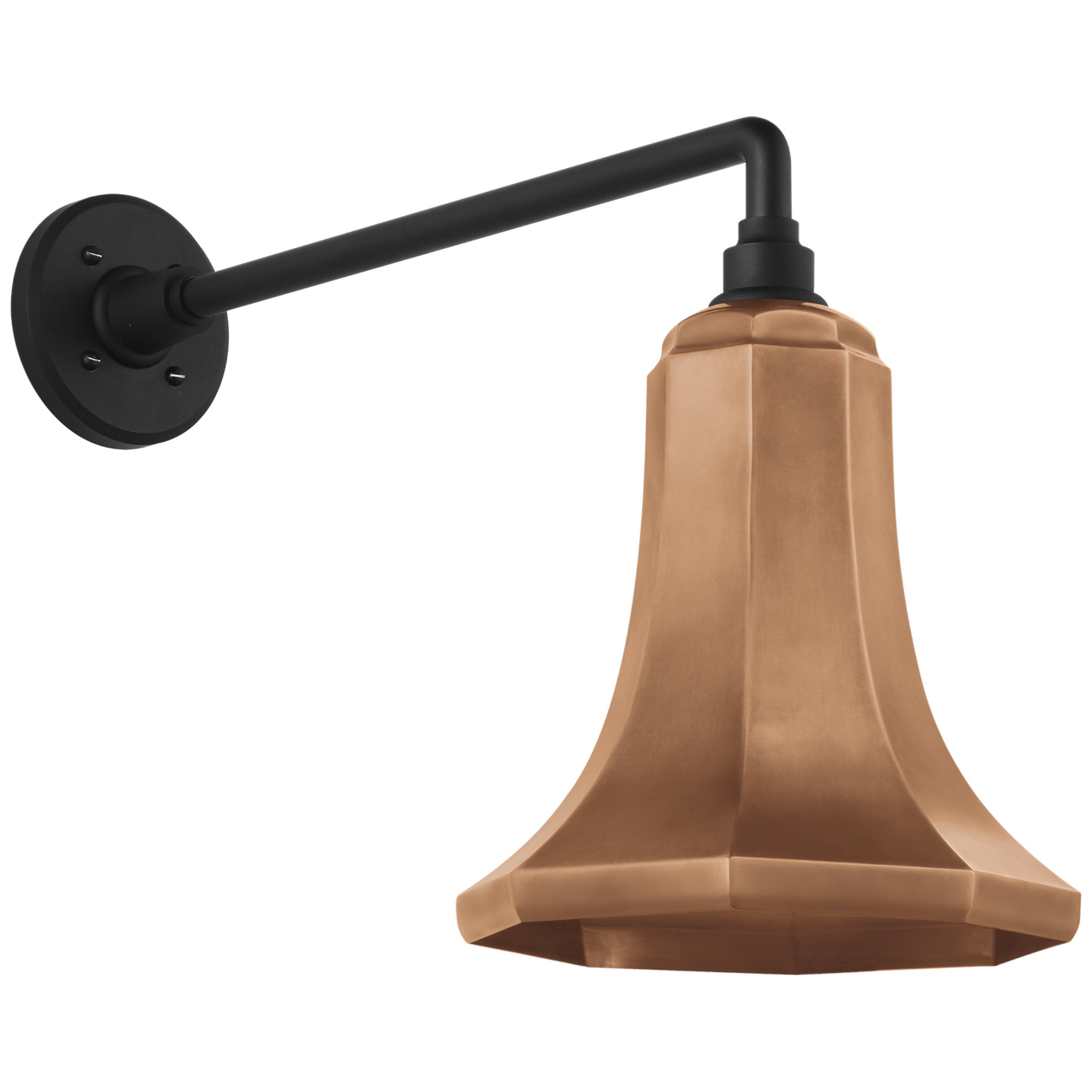 Thomas O'Brien Academy 17.5" Mack Barn Light in Matte Black with 9.25" Soft Copper Savannah Shade Outdoor Lighting W9.25" x H15.5"