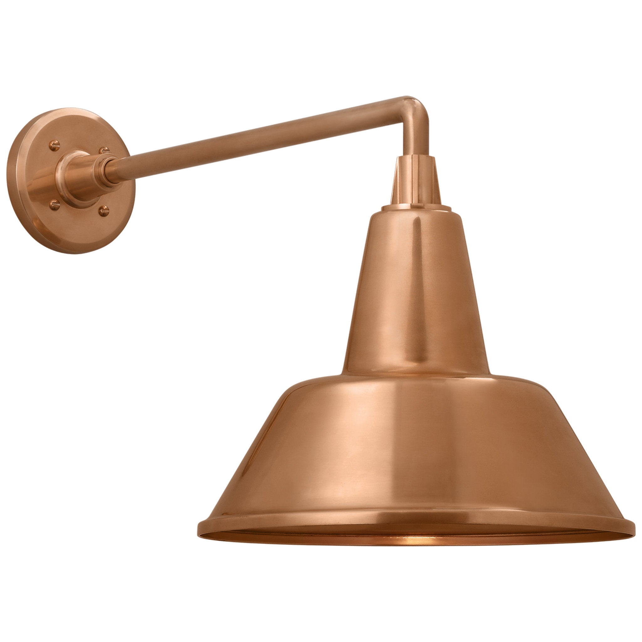 Thomas O'Brien Academy 17.5" Mack Barn Light in Soft Copper with 12.5" Bowers Shade Outdoor Lighting W12.5" x H14.5"