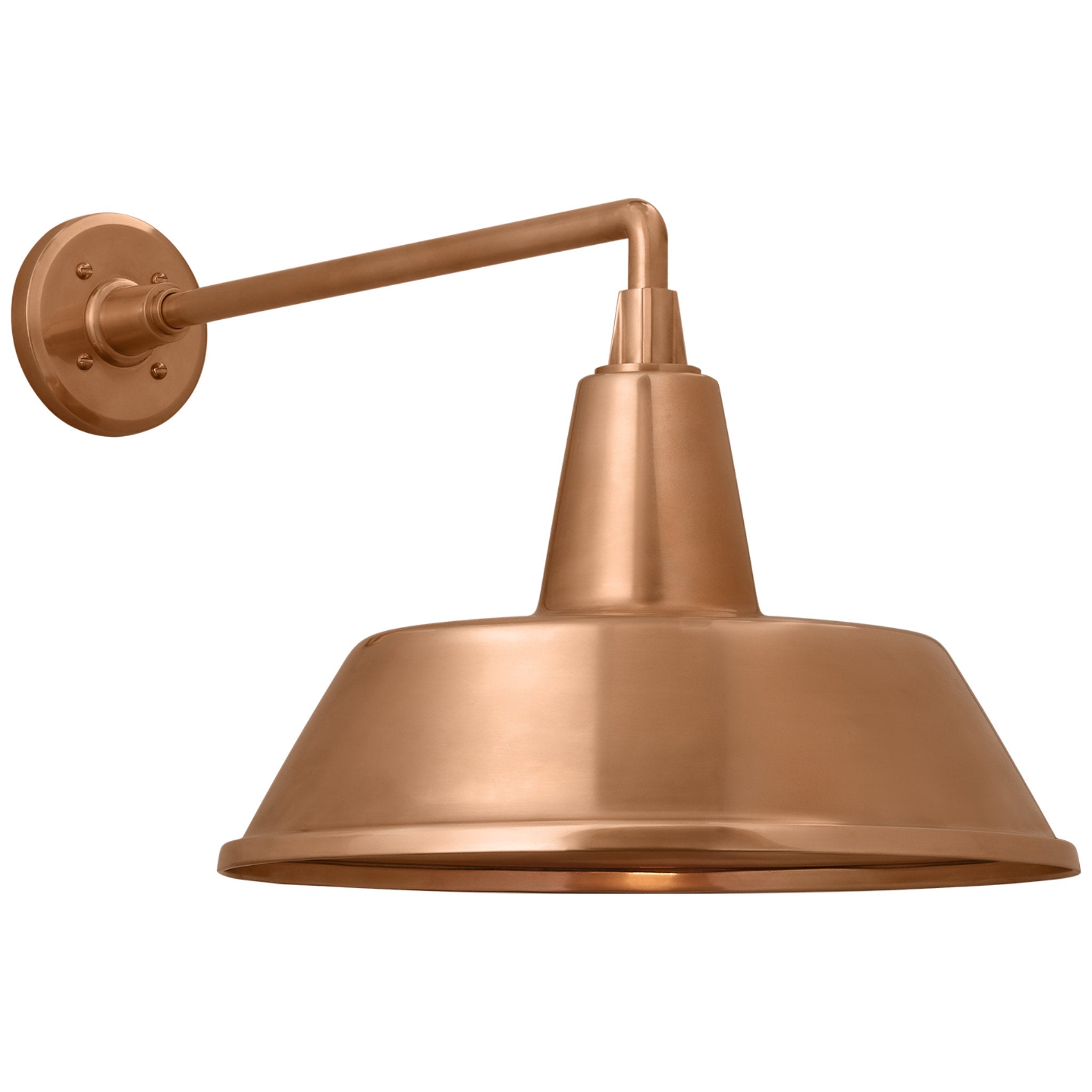Thomas O'Brien Academy 17.5" Mack Barn Light in Soft Copper with 16" Bowers Shade Outdoor Lighting W16" x H14.5"
