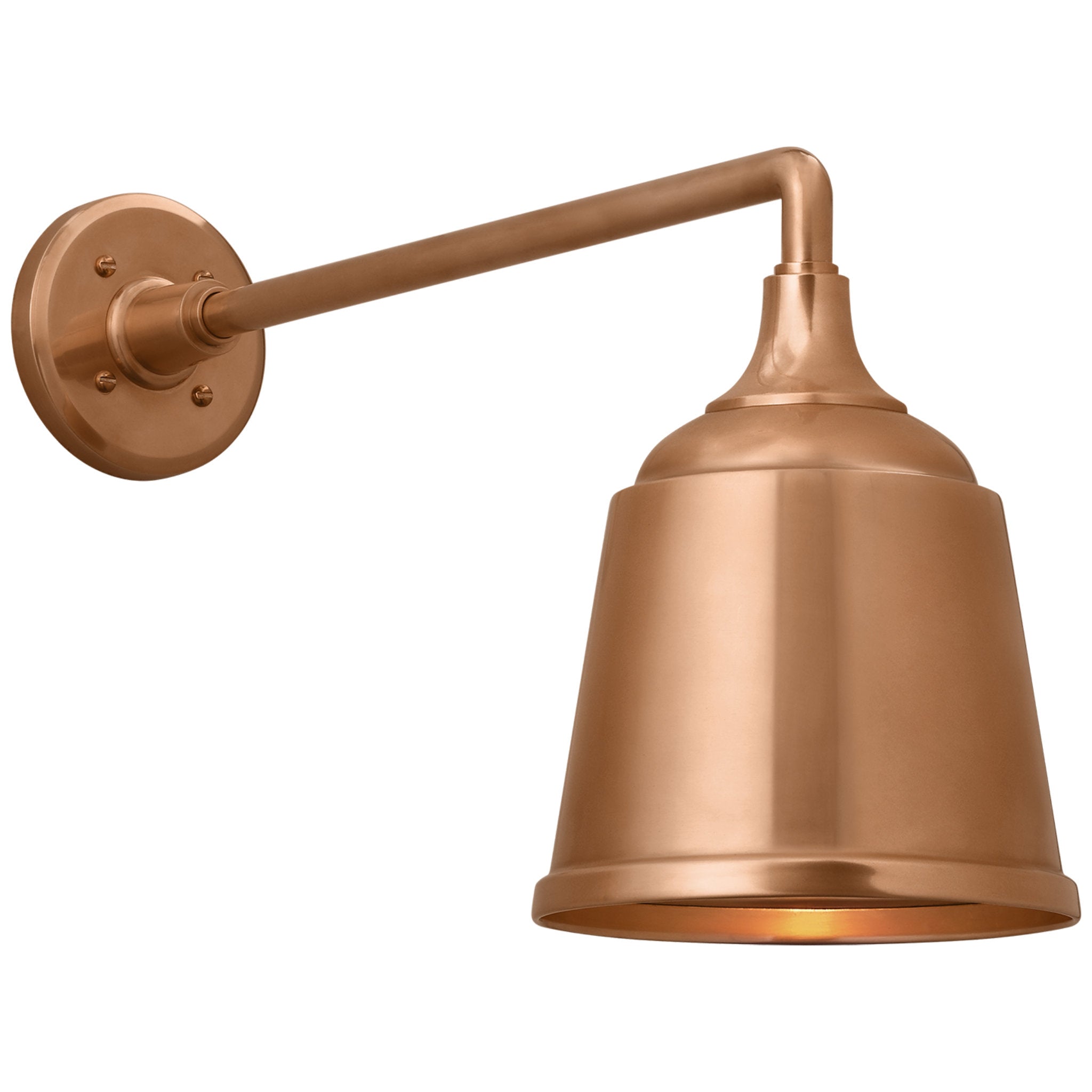 Thomas O'Brien Academy 17.5" Mack Barn Light in Soft Copper with 8" Rockhouse Shade Outdoor Lighting W8" x H13.25"