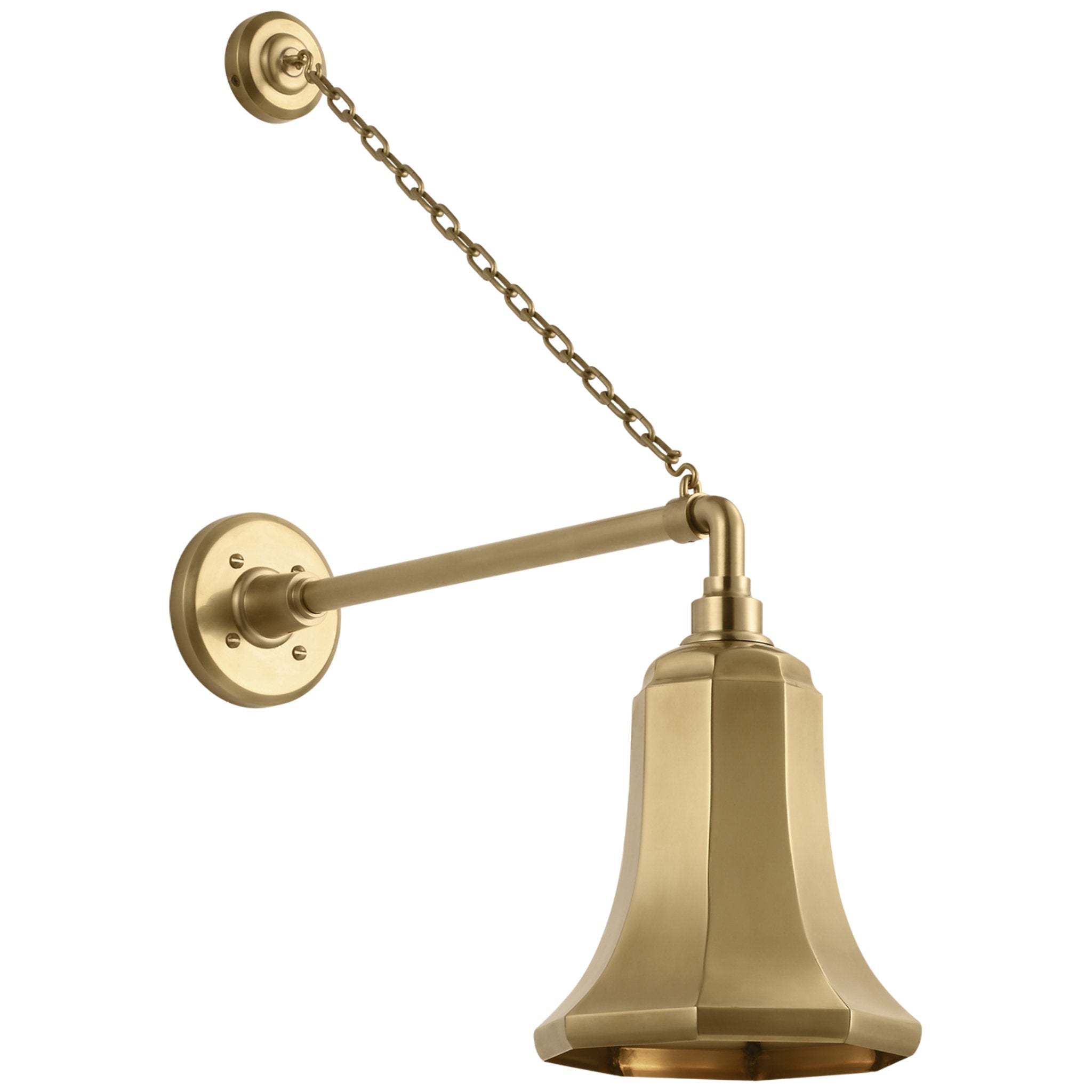 Thomas O'Brien Academy 17.5" Anchored Mack Barn Light in Hand-Rubbed Antique Brass with 7.5" Savannah Shade Outdoor Lighting W7.5" x H26.75"