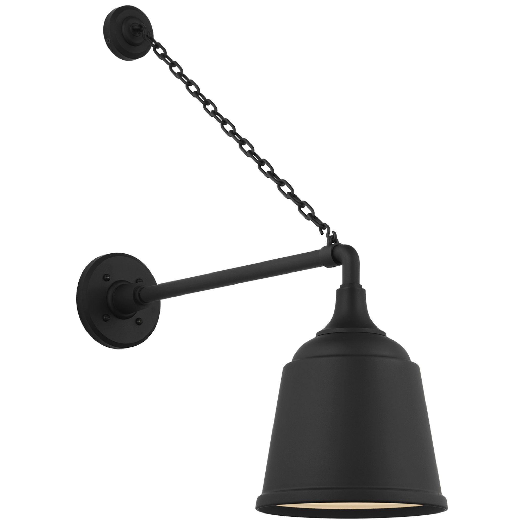 Thomas O'Brien Academy 17.5" Anchored Mack Barn Light in Matte Black with 8" Rockhouse Shade Outdoor Lighting W8" x H26.25"