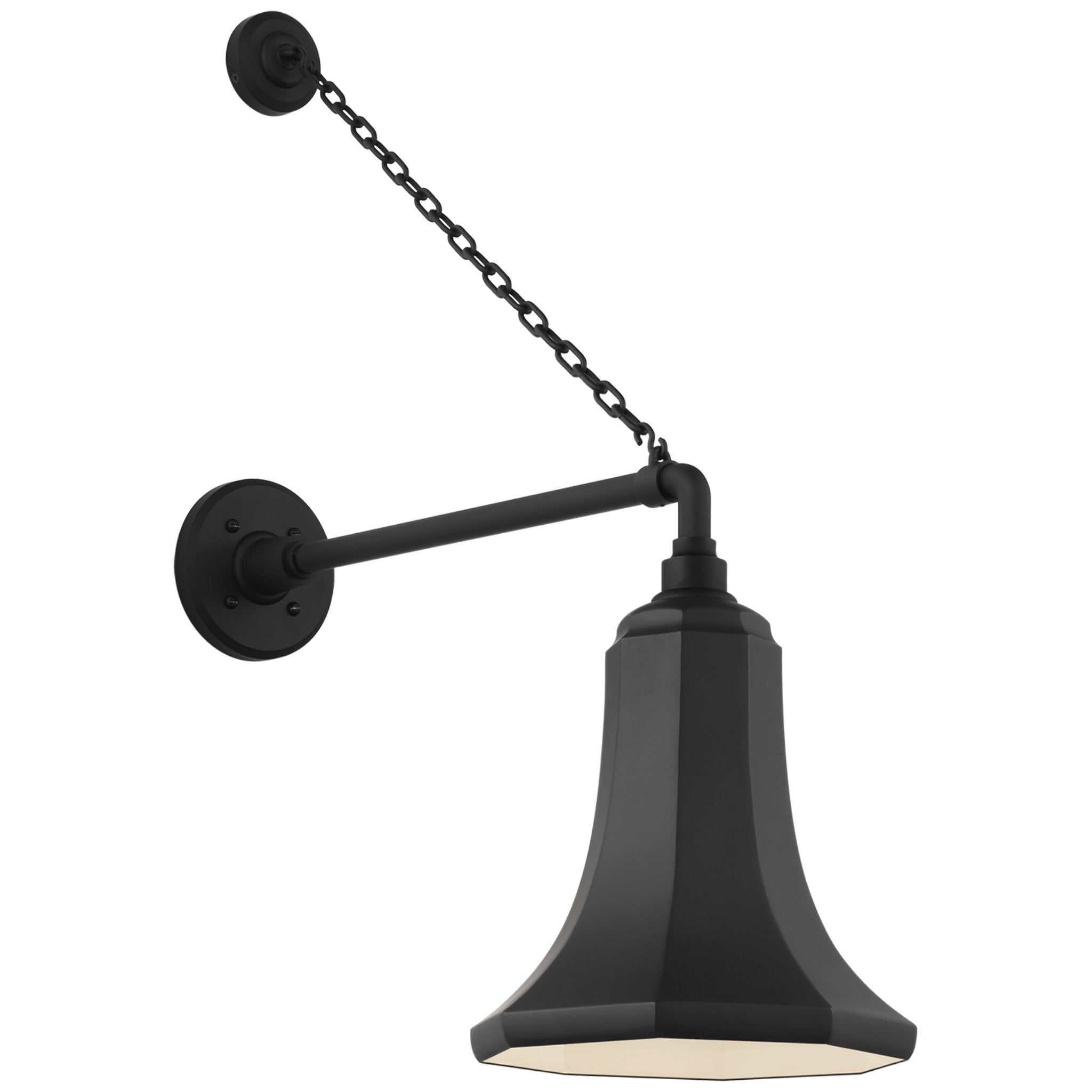 Thomas O'Brien Academy 17.5" Anchored Mack Barn Light in Matte Black with 9.25" Savannah Shade Outdoor Lighting W9.25" x H28.5"