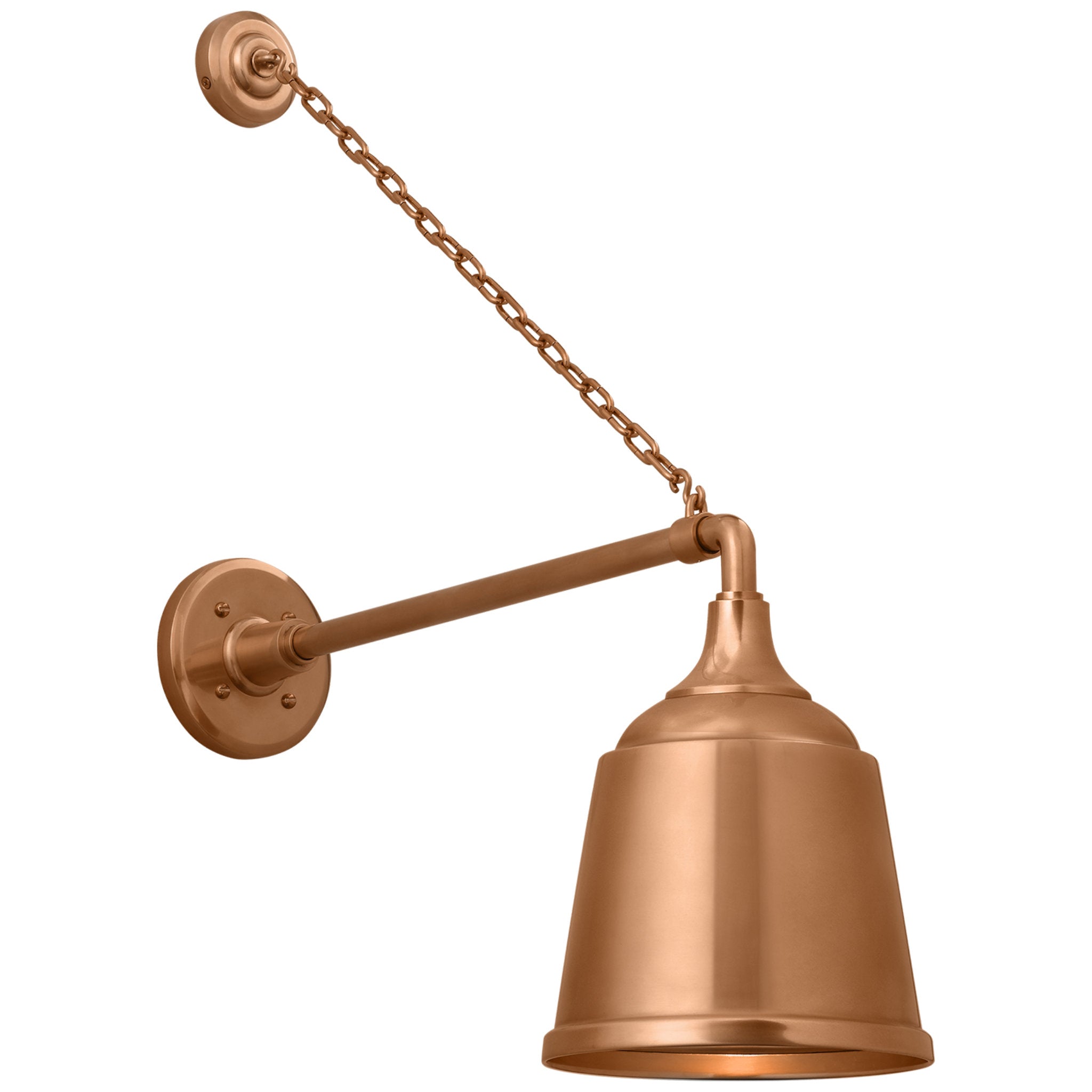 Thomas O'Brien Academy 17.5" Anchored Mack Barn Light in Soft Copper with 8" Rockhouse Shade Outdoor Lighting W8" x H26.25"