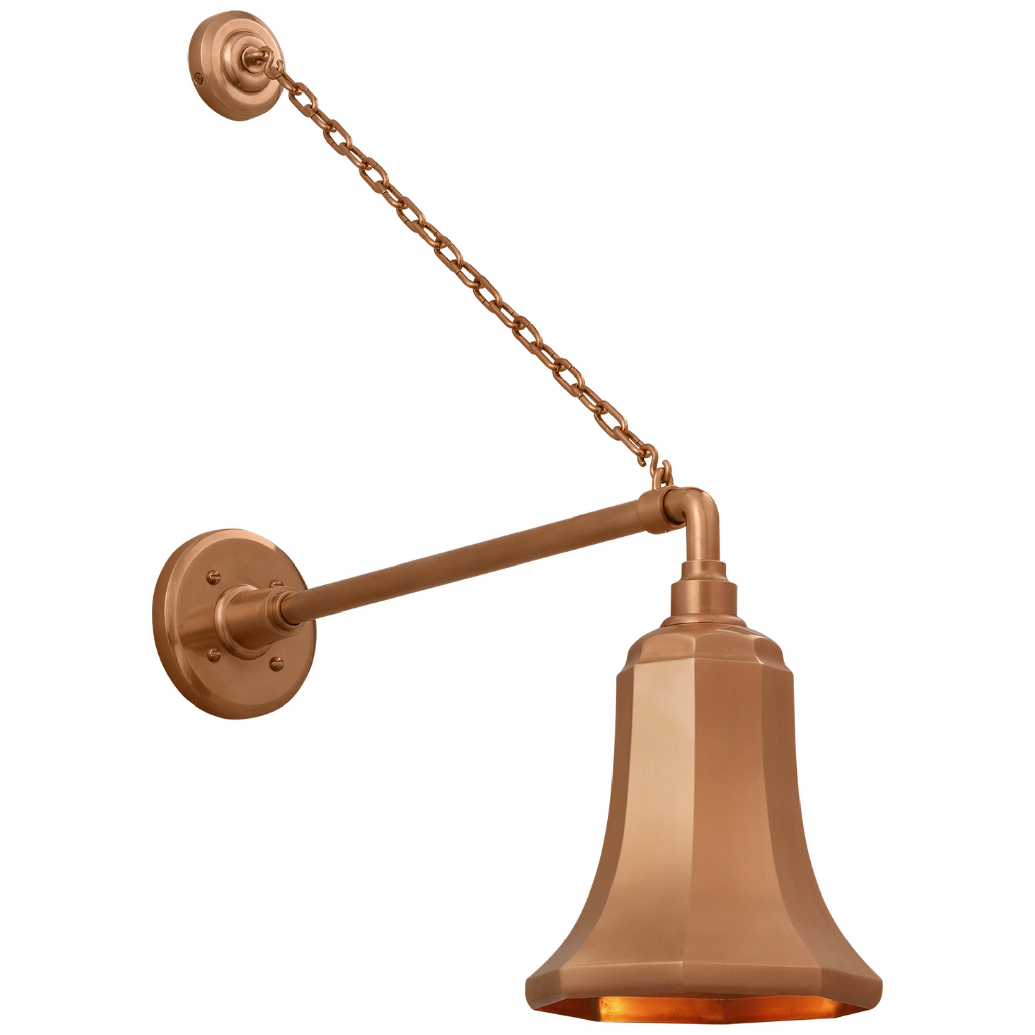 Thomas O'Brien Academy 17.5" Anchored Mack Barn Light in Soft Copper with 7.5" Savannah Shade Outdoor Lighting W7.5" x H26.75"