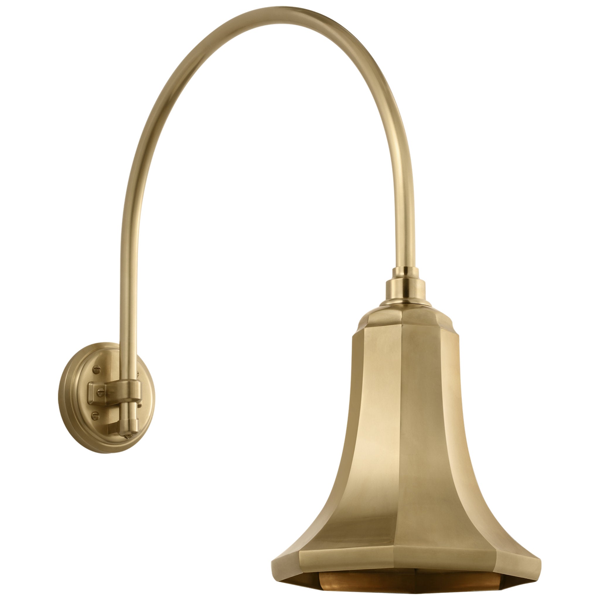 Thomas O'Brien Academy 19.5" Arched Mack Barn Light in Hand-Rubbed Antique Brass with 9.25" Savannah Shade Outdoor Lighting W9.25" x H23.25"