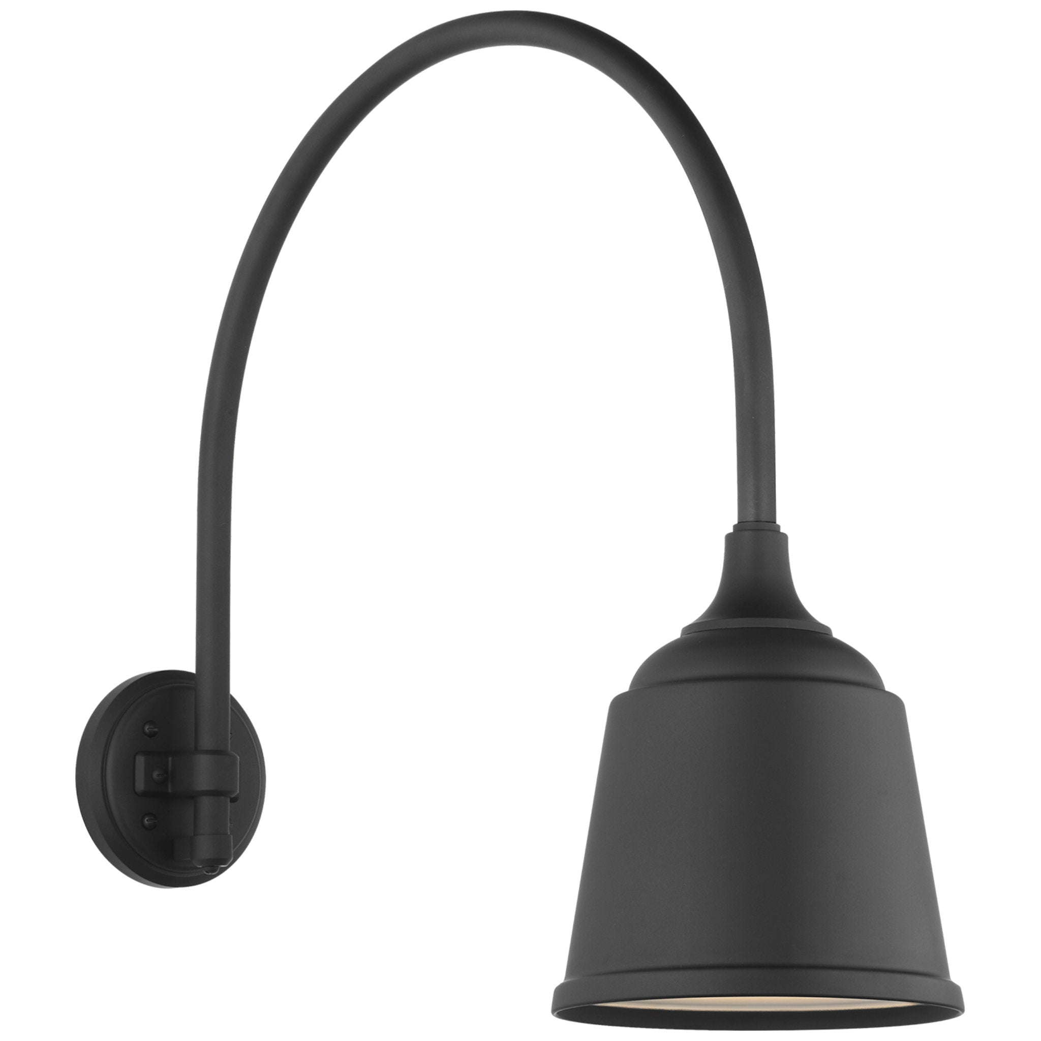 Thomas O'Brien Academy 19.5" Arched Mack Barn Light in Matte Black with 8" Rockhouse Shade Outdoor Lighting W8" x H21"