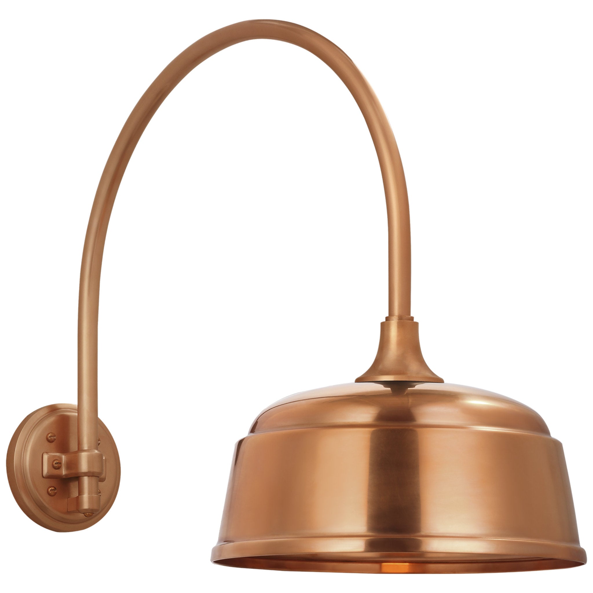 Thomas O'Brien Academy 19.5" Arched Mack Barn Light in Soft Copper with 12.5" Rockhouse Shade Outdoor Lighting W12.5" x H19.5"