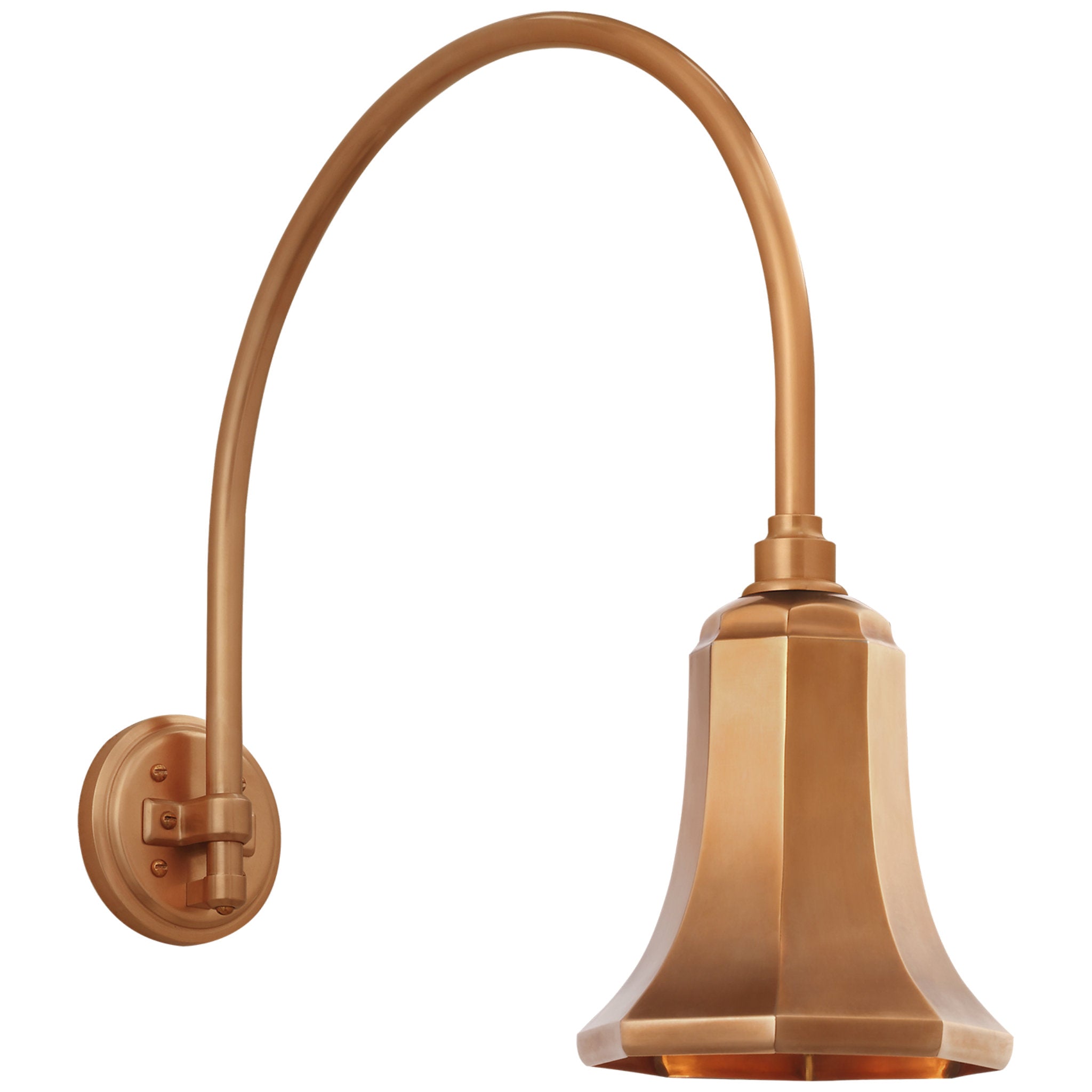 Thomas O'Brien Academy 19.5" Arched Mack Barn Light in Soft Copper with 7.5" Savannah Shade Outdoor Lighting W7.5" x H21.5"