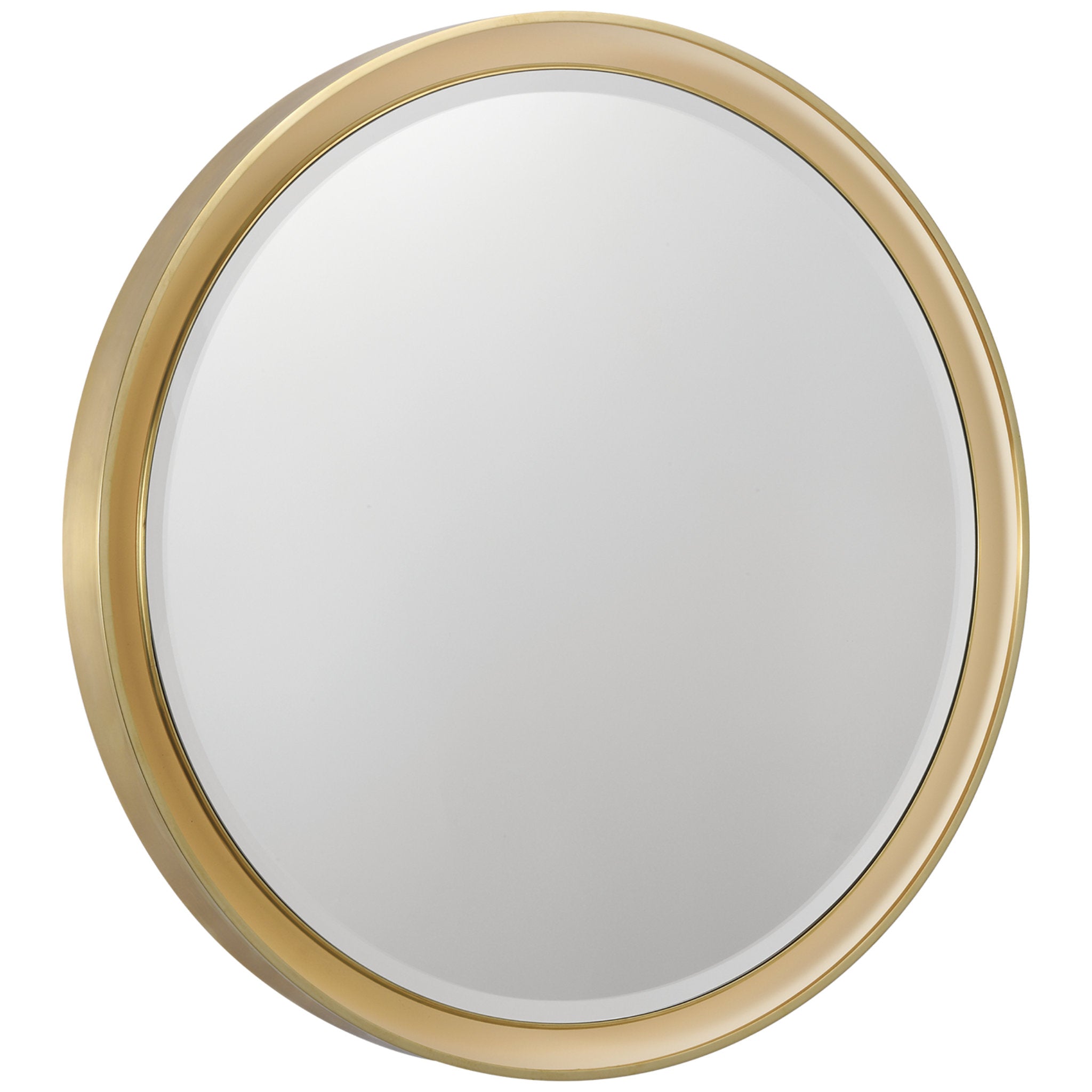 Thomas O'Brien Tricia 30" Illuminated Round Mirror in Hand-Rubbed Antique Brass Wall Light W30" x H30"