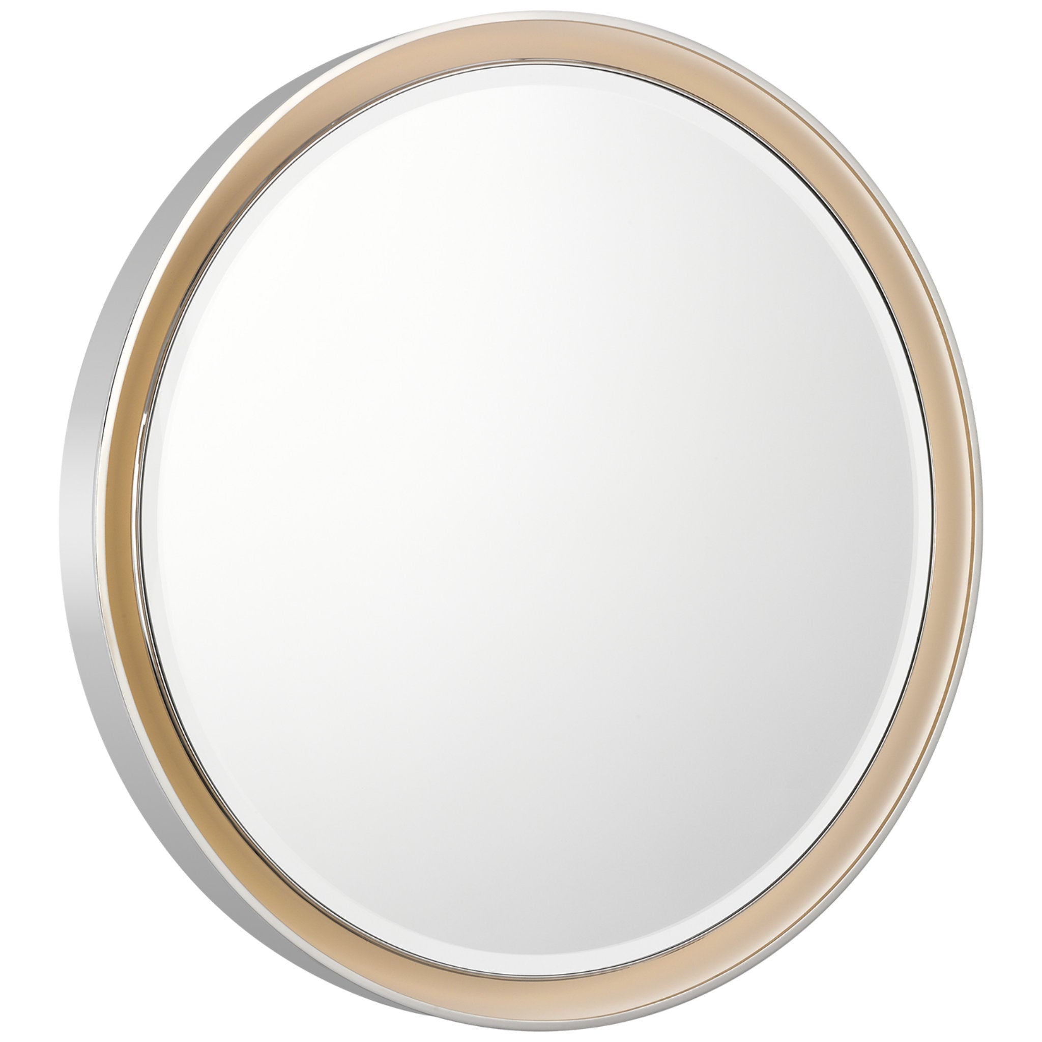 Thomas O'Brien Tricia 30" Illuminated Round Mirror in Polished Nickel Wall Light W30" x H30"