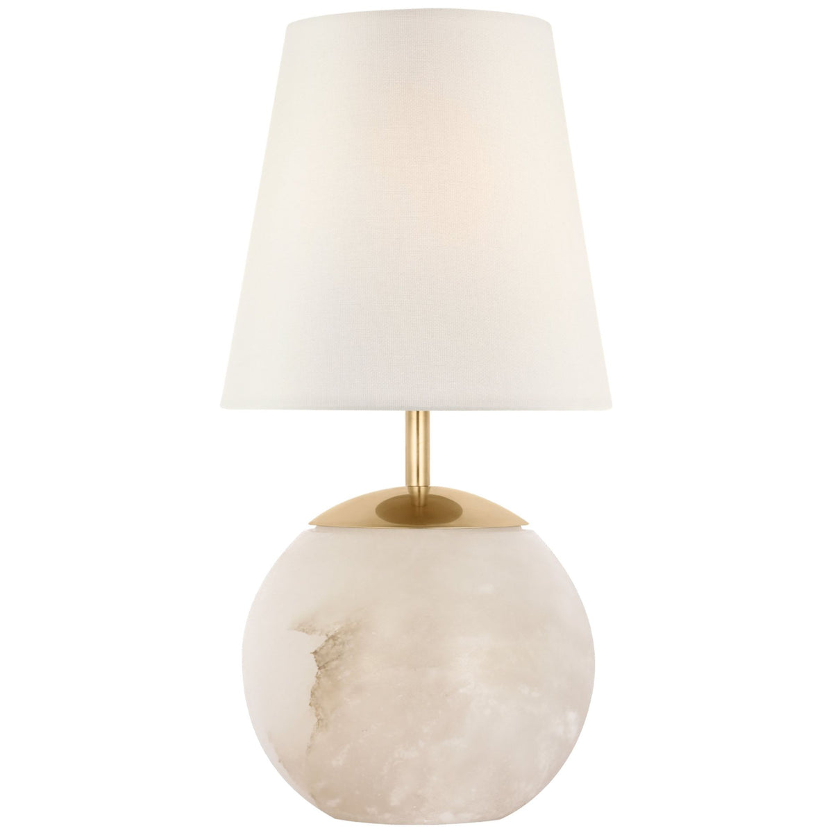 Thomas O'Brien Terri 12" Cordless Accent Lamp in Alabaster with Linen Shade W6" x H12"
