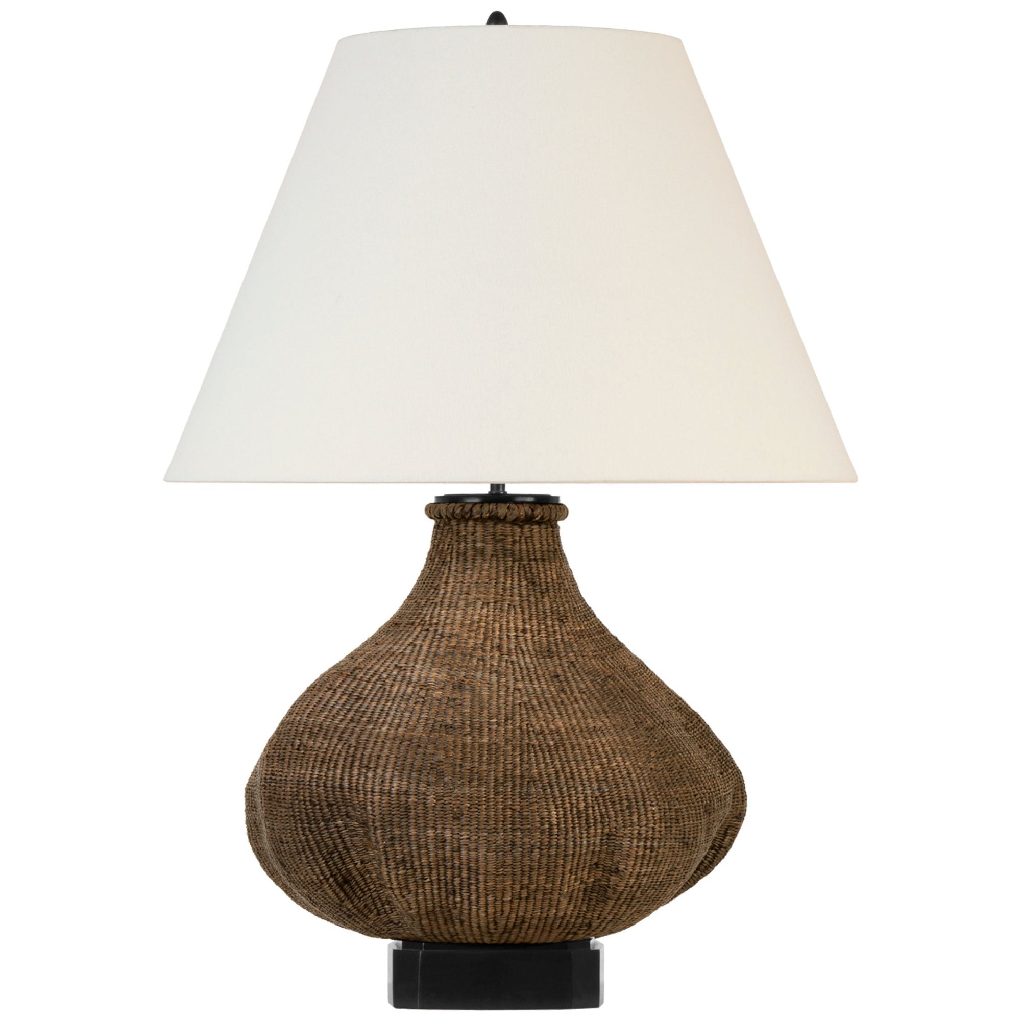 Thomas O'Brien Tahiti 32" Table Lamp in Smoke with Linen Shade W22" x H31.75"