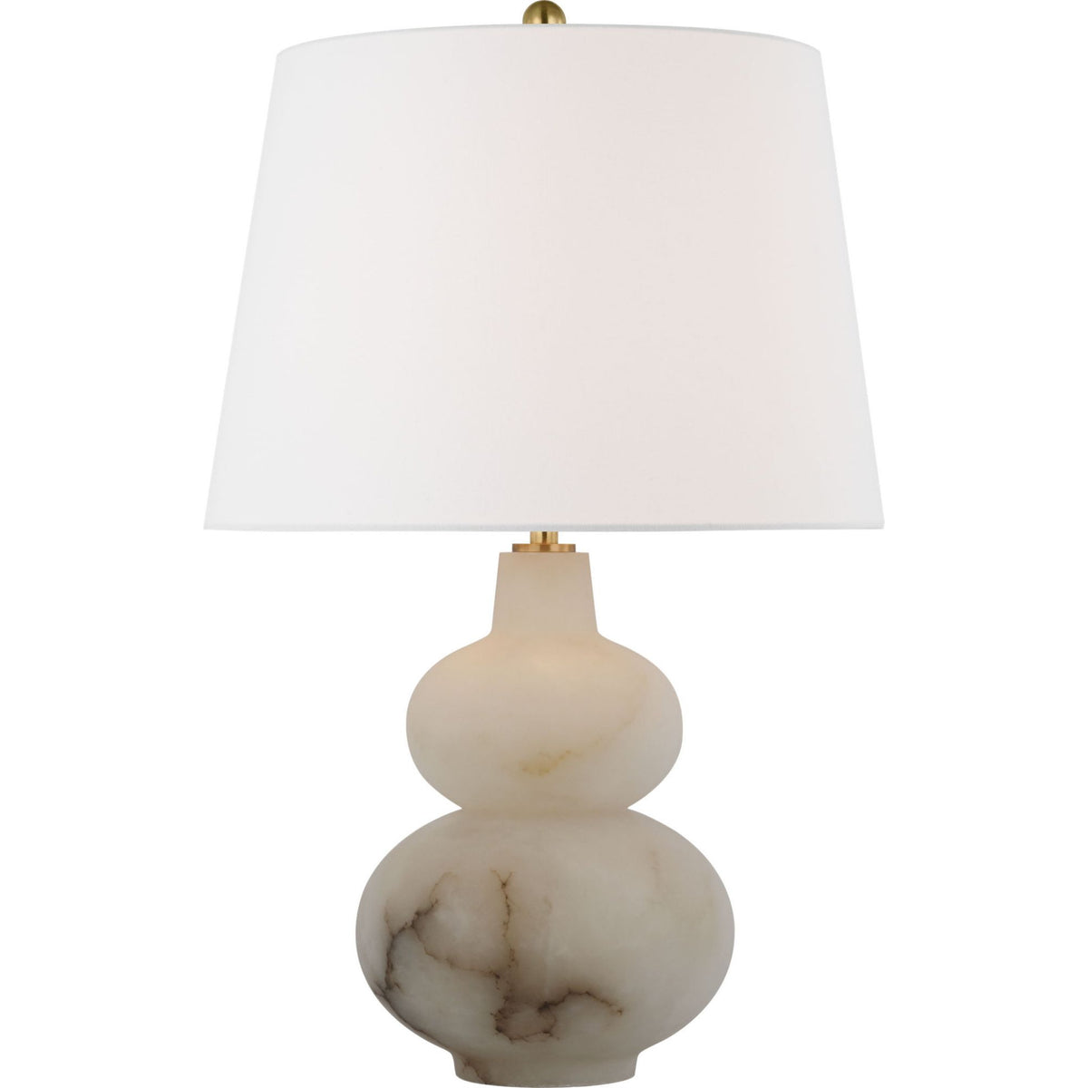Thomas O'Brien Ciccio Large Table Lamp in Alabaster with Linen Shade W15" x H23"
