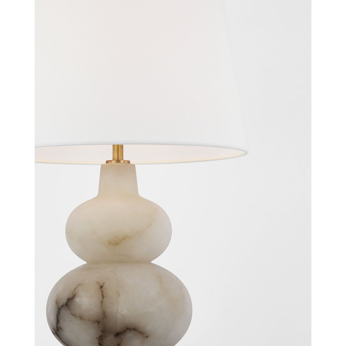 Thomas O'Brien Ciccio Large Table Lamp in Alabaster with Linen Shade W15" x H23"