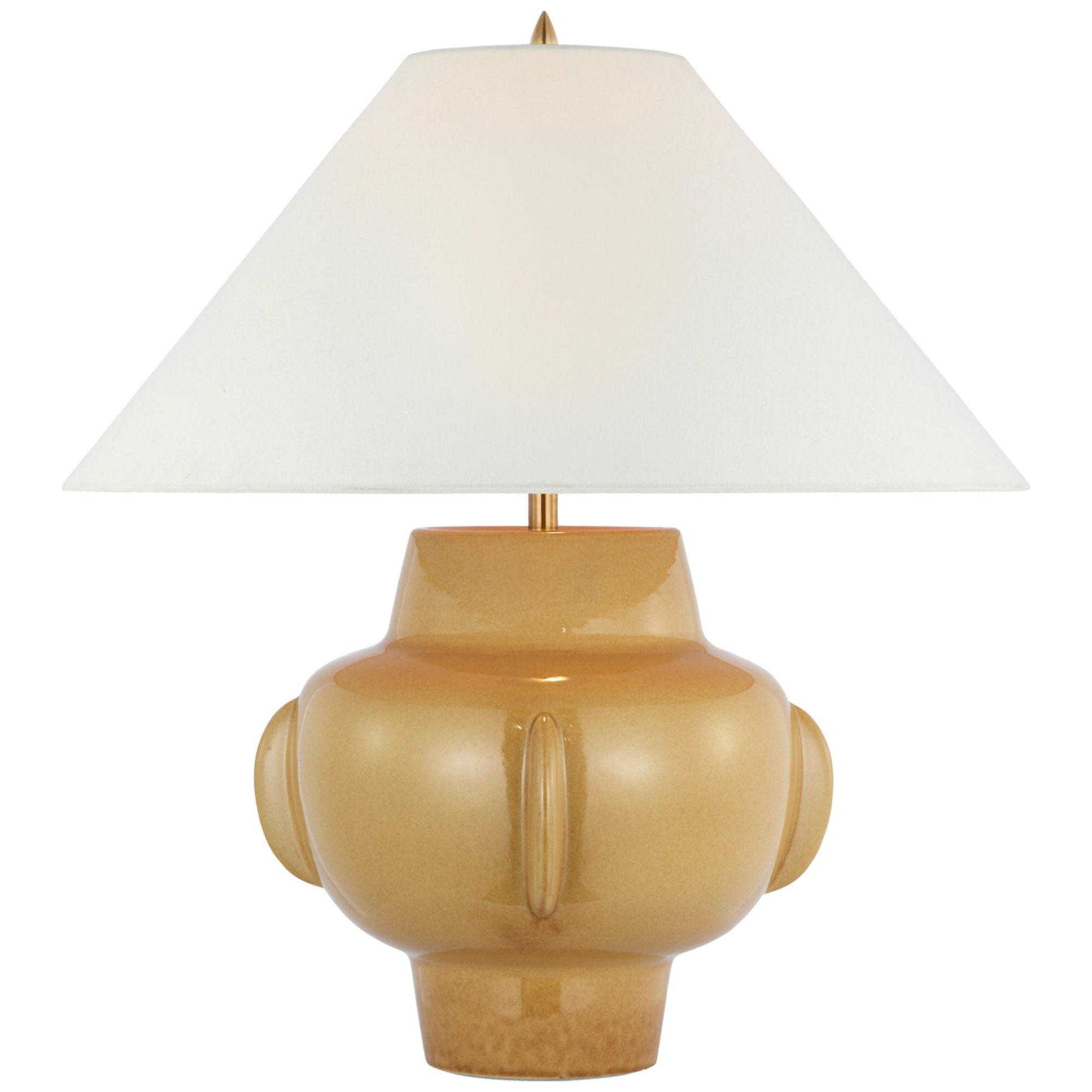 Thomas O'Brien Cap-Ferrat 26" Table Lamp in Light Honey with Linen Flared Shade W23.75" x H26.25"