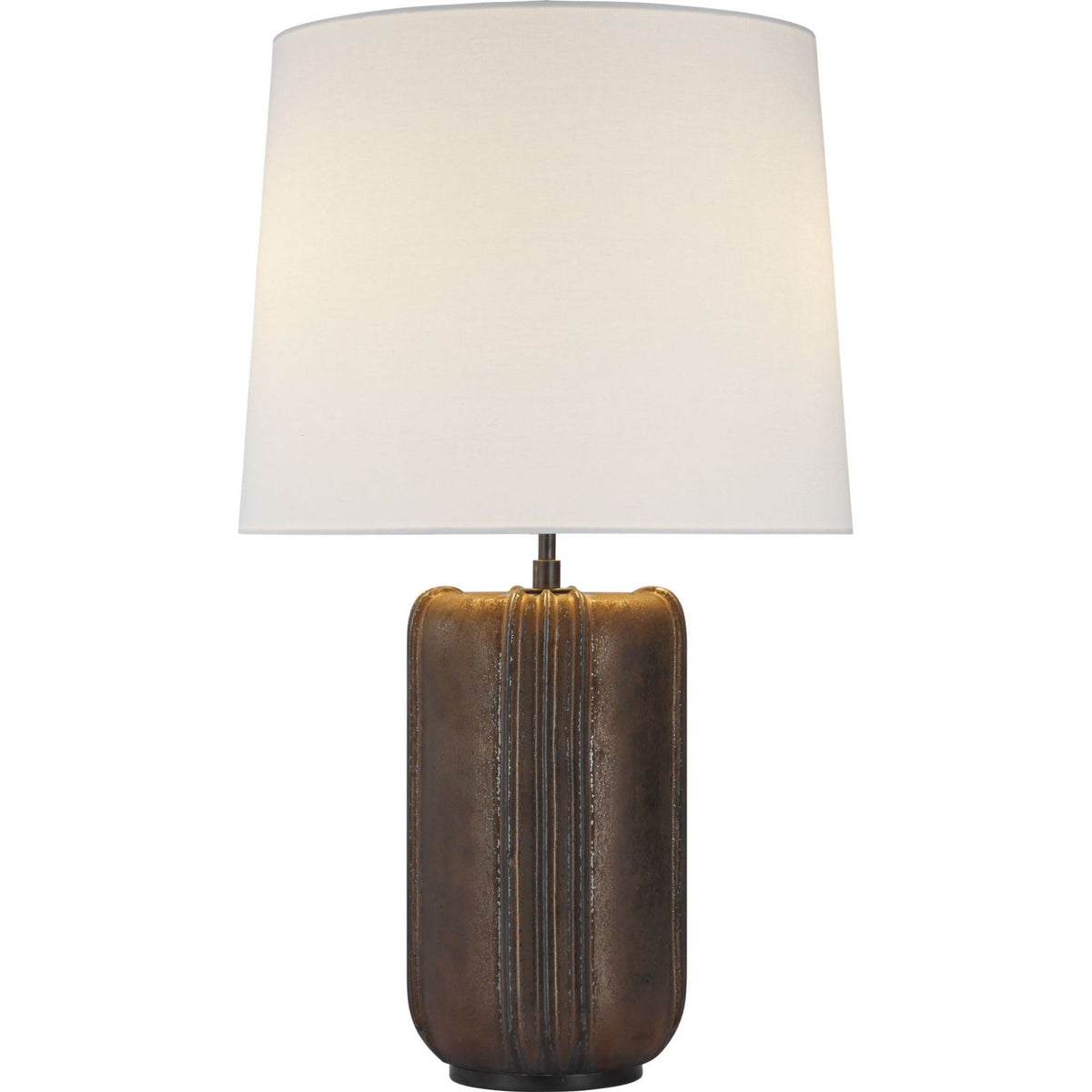 Thomas O'Brien Minx Large Table Lamp in Crystal Bronze with Linen Shade W17.5" x H31.25"