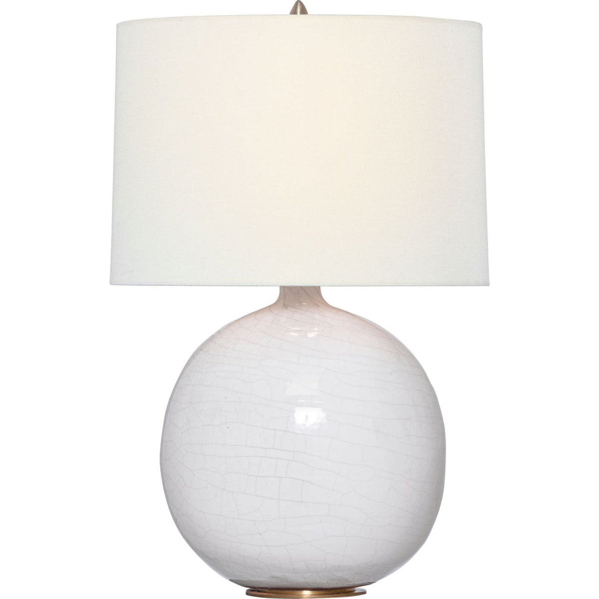 Thomas O'Brien Sao Paulo 21" Table Lamp in Crackled Ivory with Linen Shade W13" x H21.25"