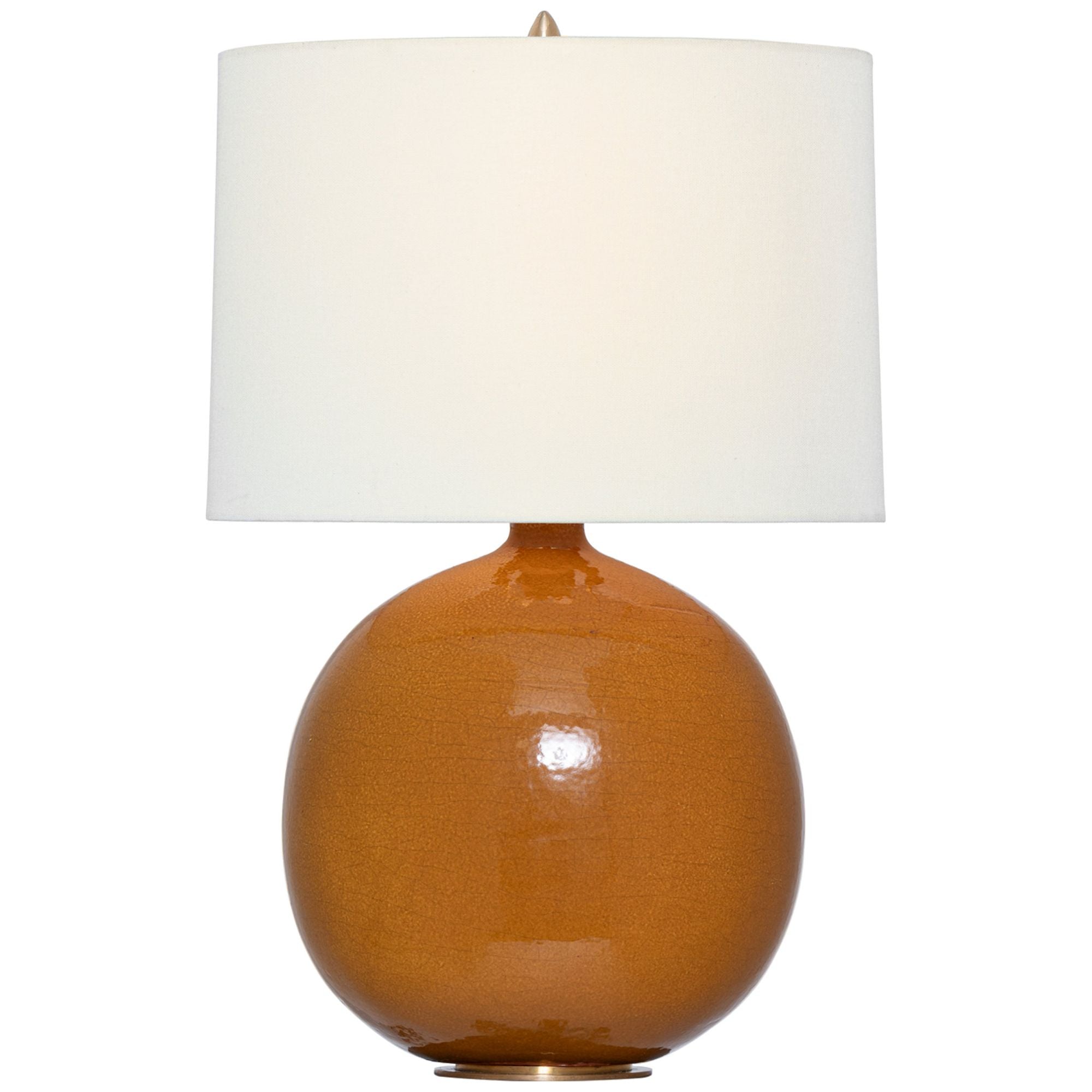 Thomas O'Brien Sao Paulo 21" Table Lamp in Crackled Sienna with Linen Shade W13" x H21.25"