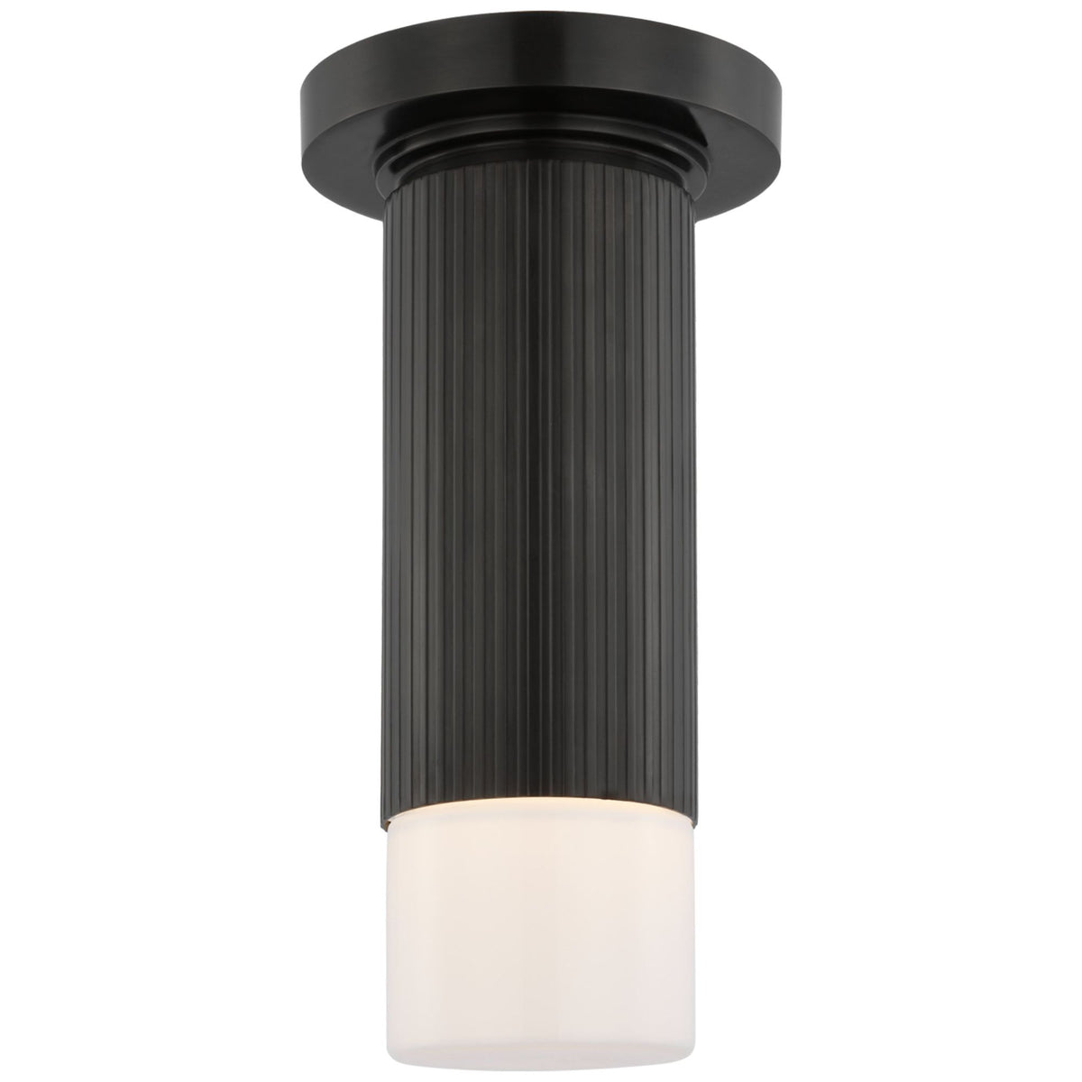 Thomas O'Brien Ace Mini Monopoint Flush Mount in Bronze with White Glass W3.25" x H10.75"