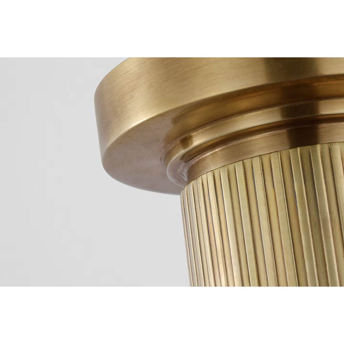 Thomas O'Brien Ace Mini Monopoint Flush Mount in Hand-Rubbed Antique Brass with White Glass W3.25" x H10.75"