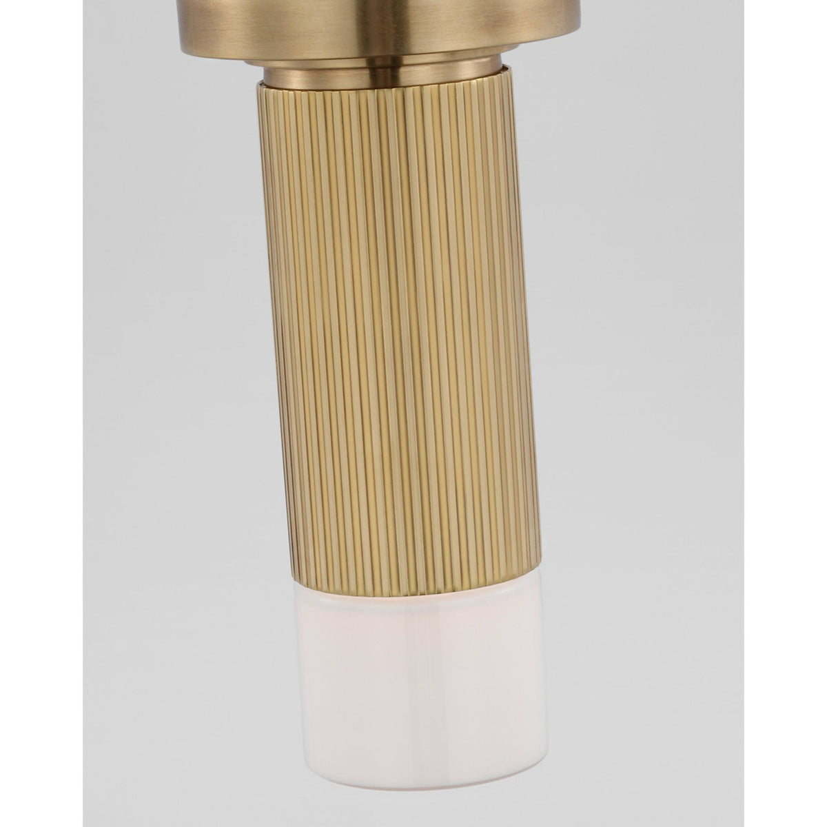 Thomas O'Brien Ace Mini Monopoint Flush Mount in Hand-Rubbed Antique Brass with White Glass W3.25" x H10.75"